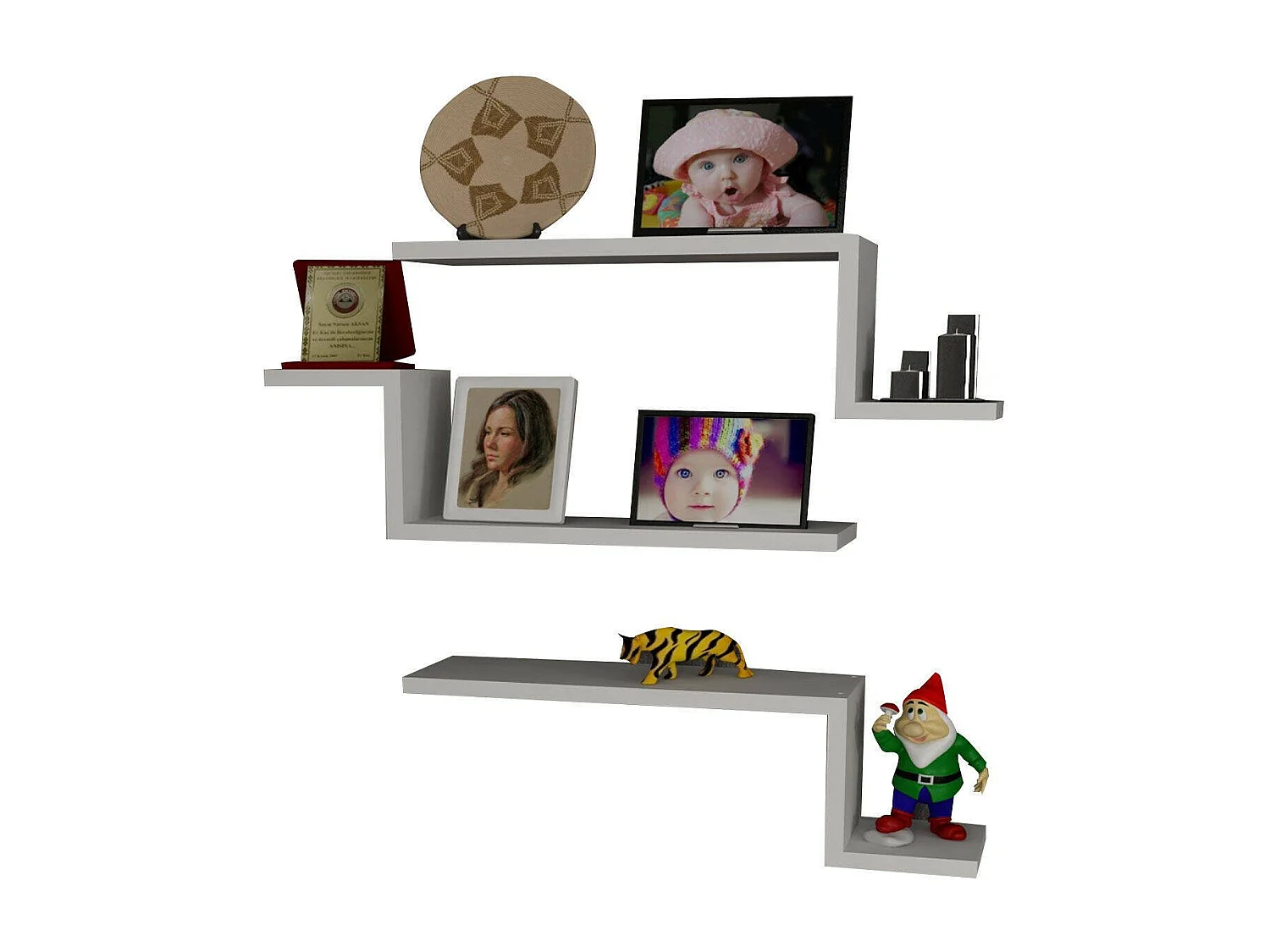 Dmora - Mensola Baku, 56x15 h18 cm, Bianco