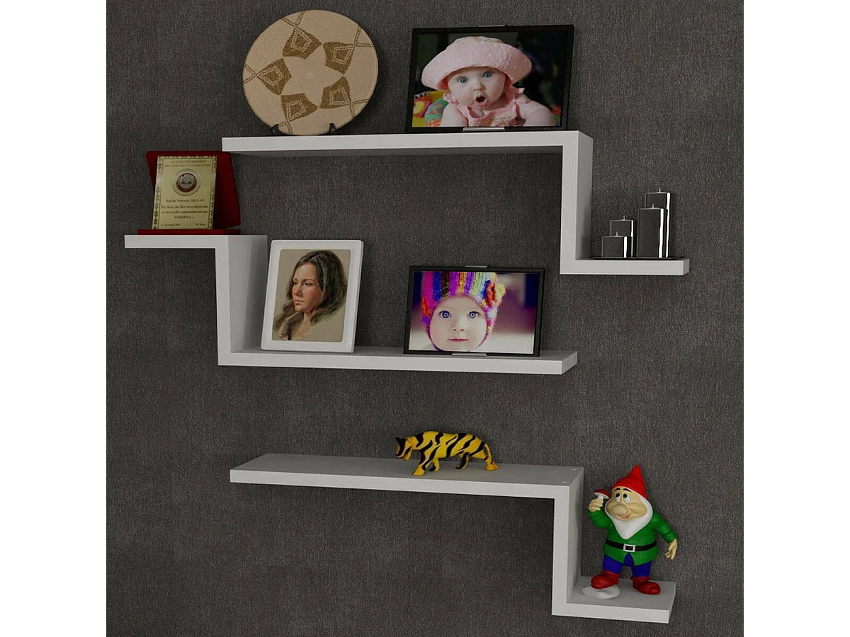 Dmora - Mensola Baku, 56x15 h18 cm, Bianco
