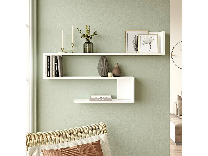 Dmora - Mensola Albareto, 120x15 h71 cm, Bianco