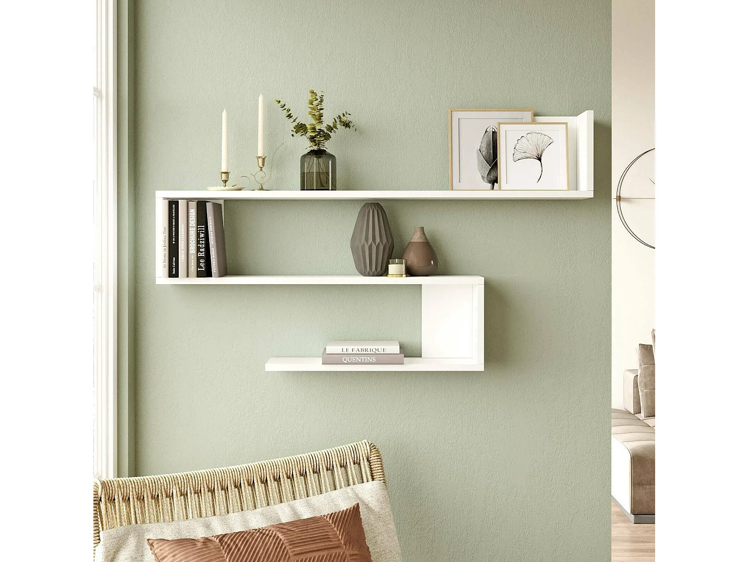 Dmora - Mensola Albareto, 120x15 h71 cm, Bianco