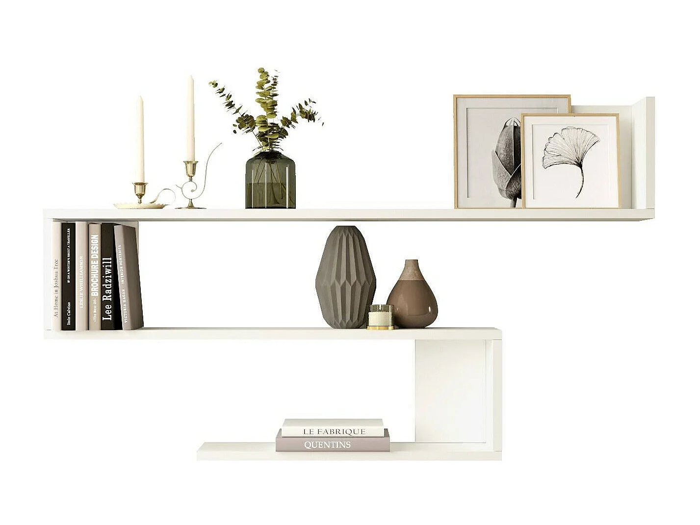 Étagère murale Dmaterazz, Étagère, Tablette murale, Rayonnage polyvalent, 120x15 h71 cm, Blanc