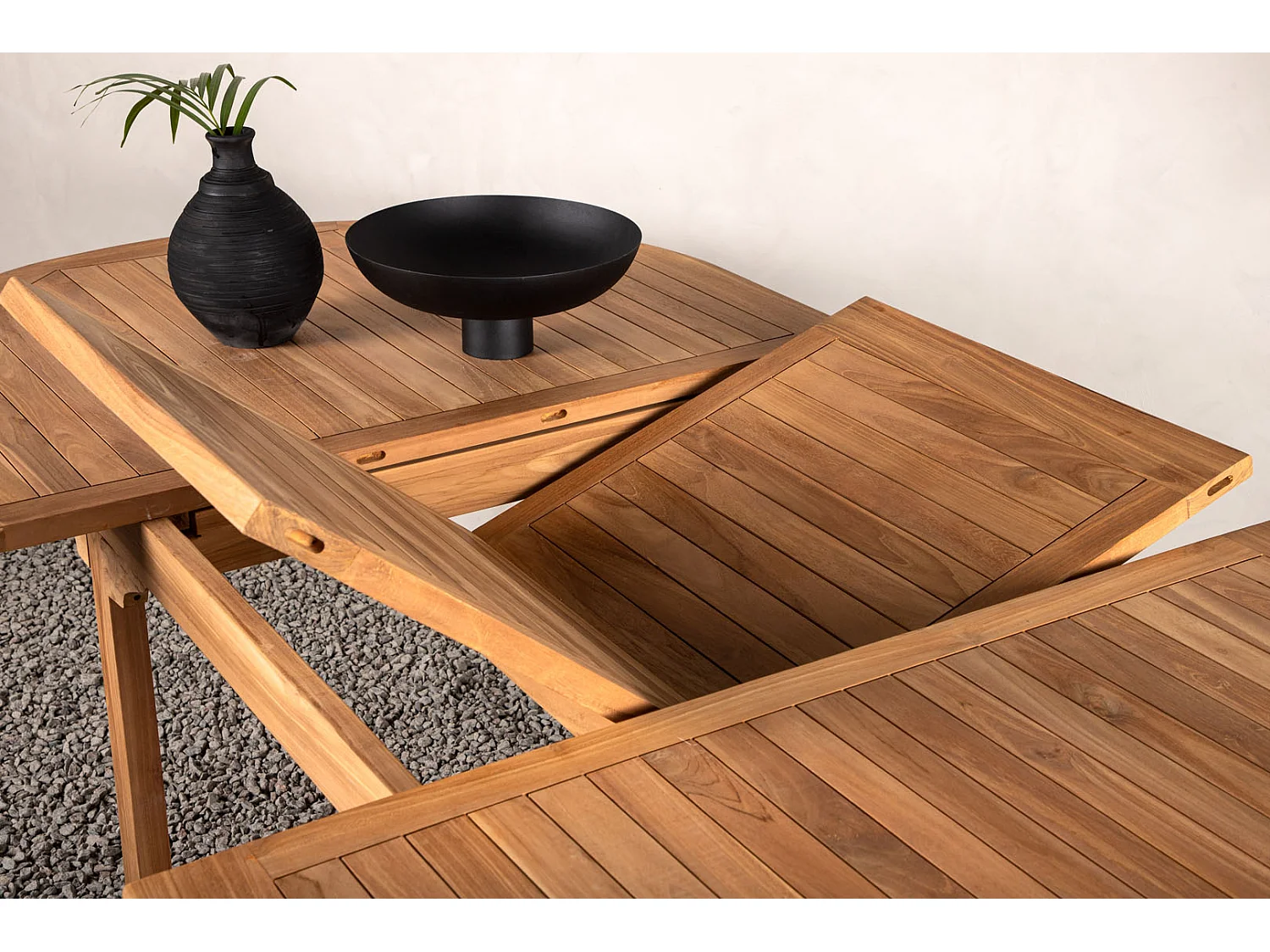 Kenya eettafel tuin incl. extra blad 180, 240 cm natuur.