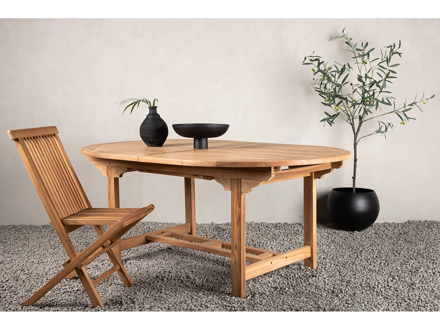 Kenya eettafel tuin incl. extra blad 180, 240 cm natuur.