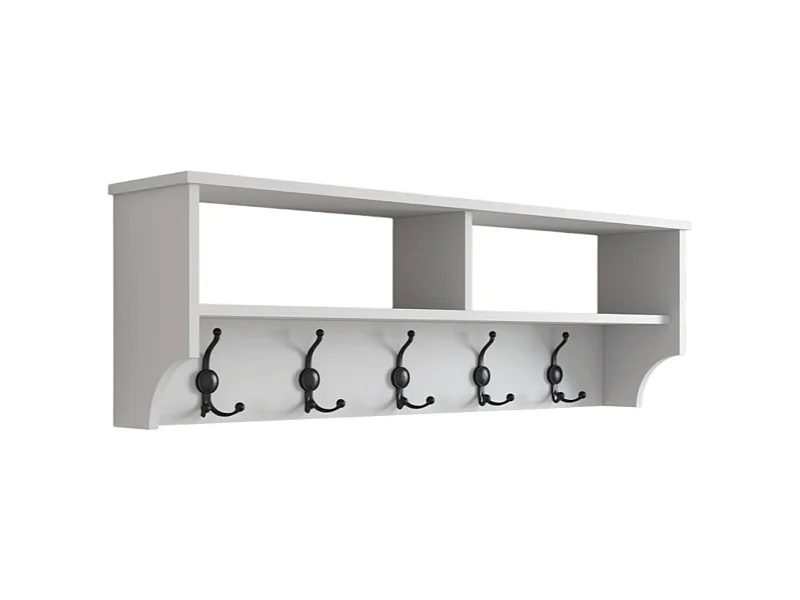 Dpietrotagliaferr Kleerhanger, Kleerhanger, Multifunctionele Kapstok, Wandkleerhanger, 120x22 h37 cm, Wit