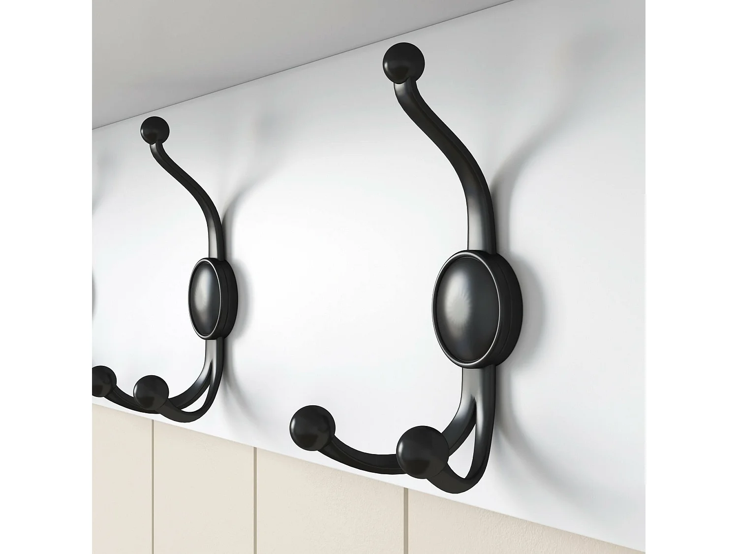 Portemanteau Dpietrotagliaferr, Portemanteau, Porte-vêtements polyvalent, Cintre mural, 120x22 h37 cm, Blanc