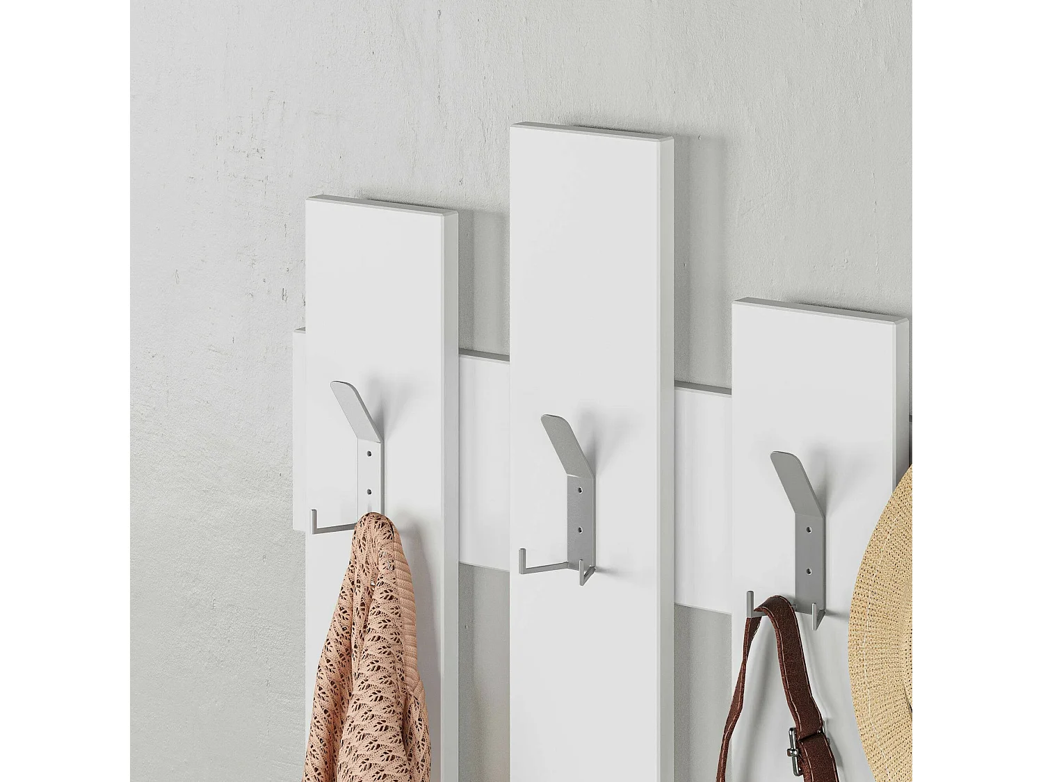 Portemanteau Dpons, Portemanteau, Surmatelas, Cintre mural, 64x4 h79 cm, Blanc