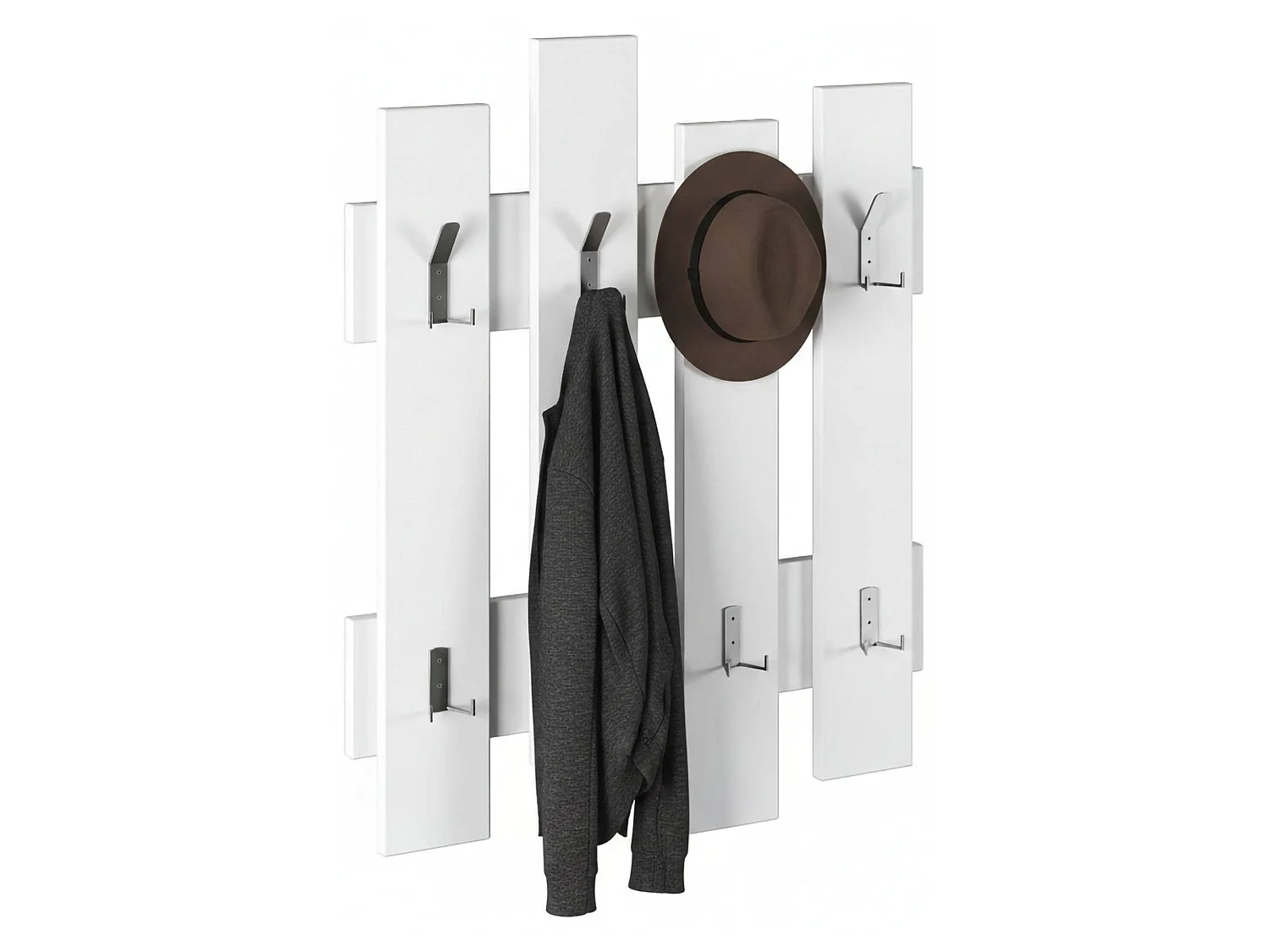 Portemanteau Dpons, Portemanteau, Surmatelas, Cintre mural, 64x4 h79 cm, Blanc