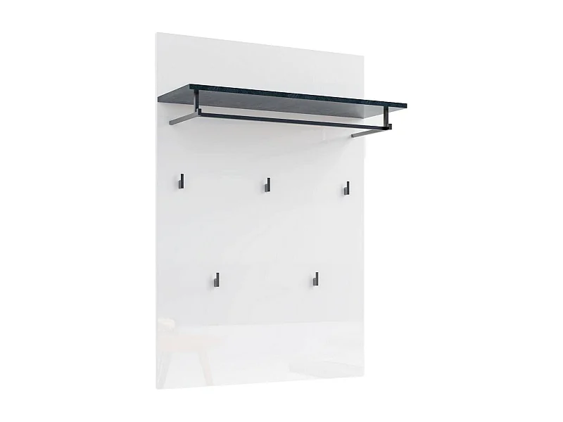 Appendiabiti Henry, 5 Ganci Made in Italy, Bianco Lucido