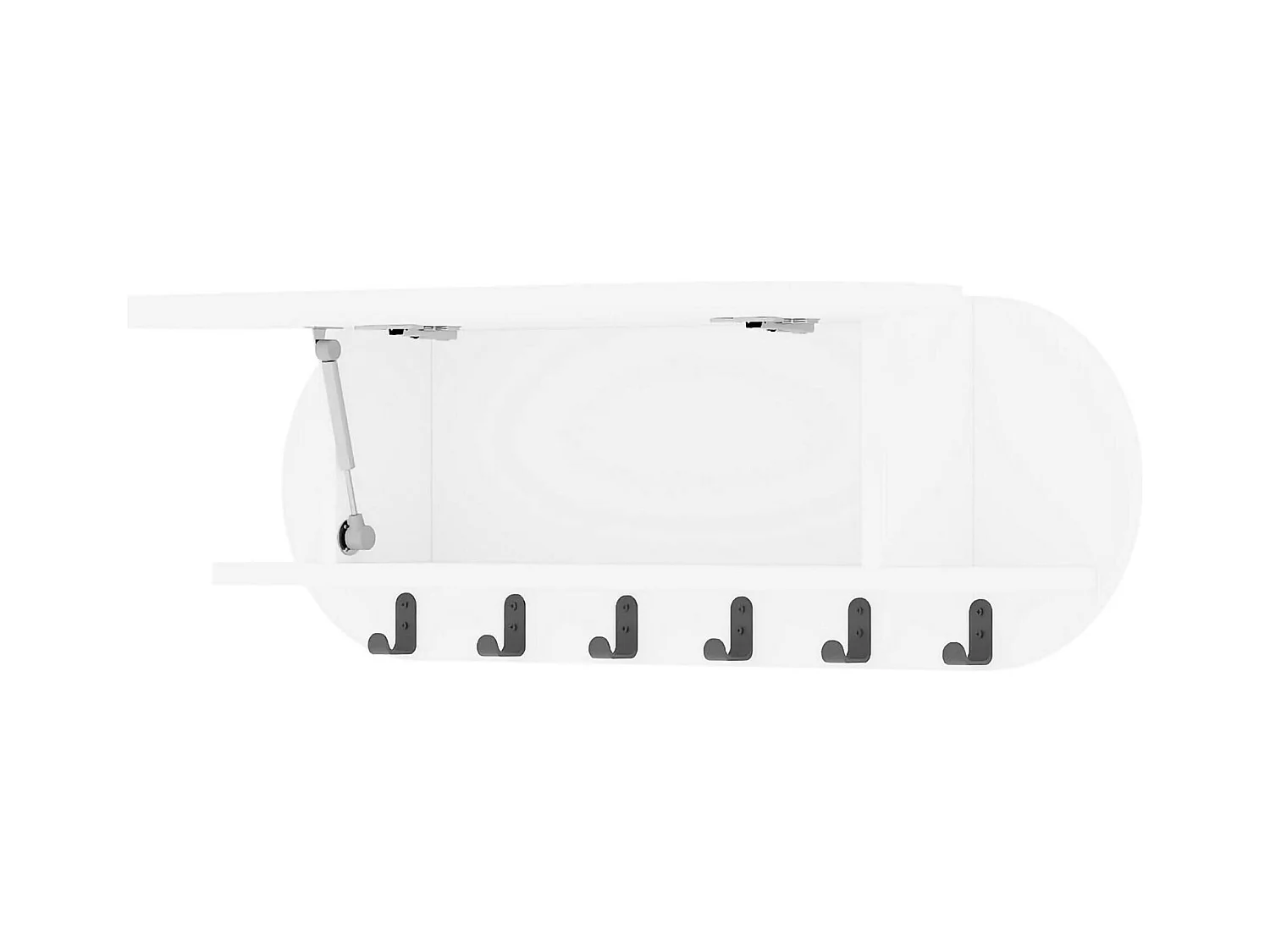 Dpaolovirdi Kleerhanger, Kapstok, Multifunctionele kleerhanger, Wandkleerhanger, 84x16 h29 cm, Wit