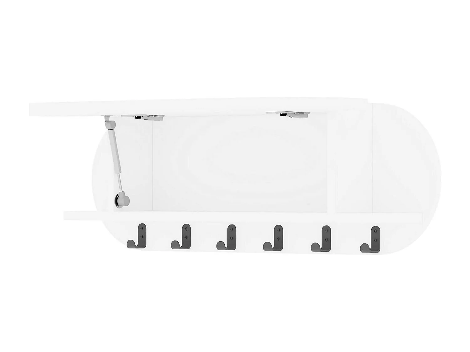 Dmora - Appendiabiti Terry, 84x16 h29 cm, Bianco