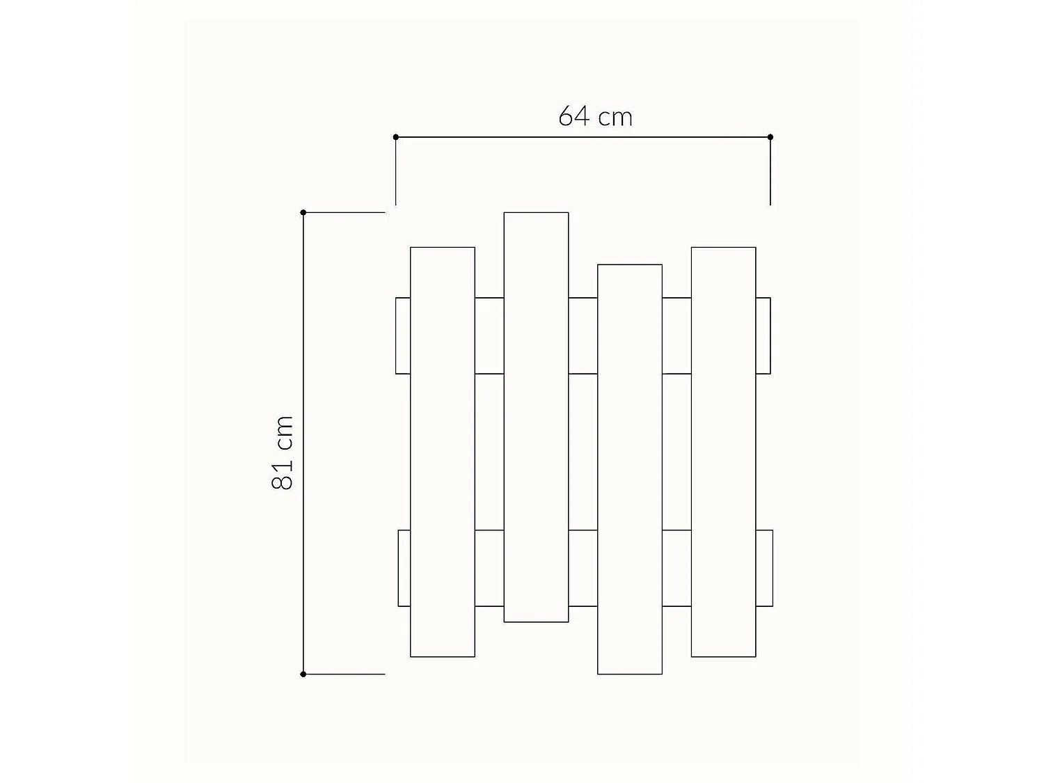 Cabide Dpons, Cabide, Cabide multiusos, Cabide de parede, 64x4 h79 cm, Carvalho