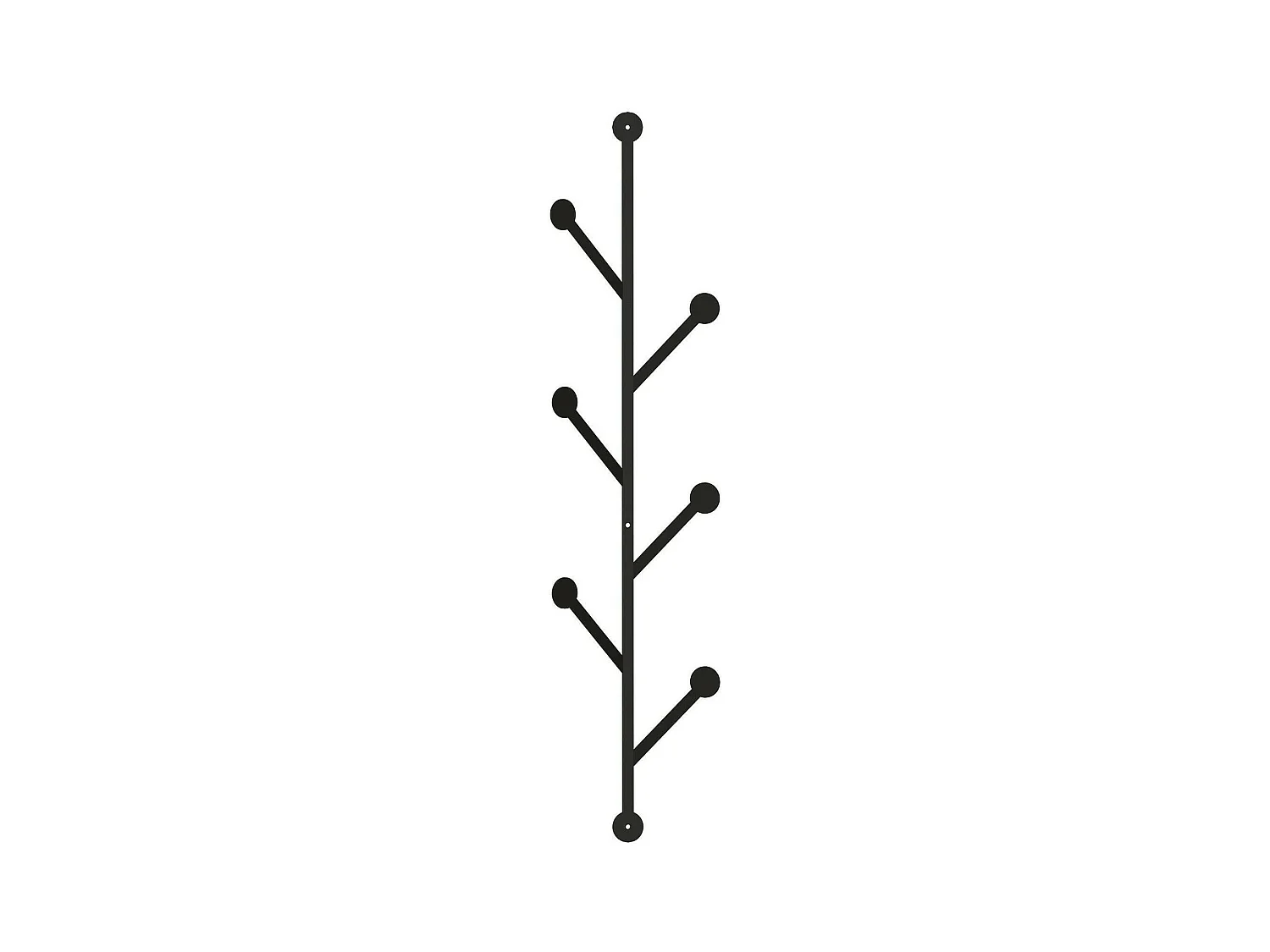 Dpasin kapstok, kapstok, multifunctionele kapstok, wandkleerhanger, 22x5h94 cm, zwart