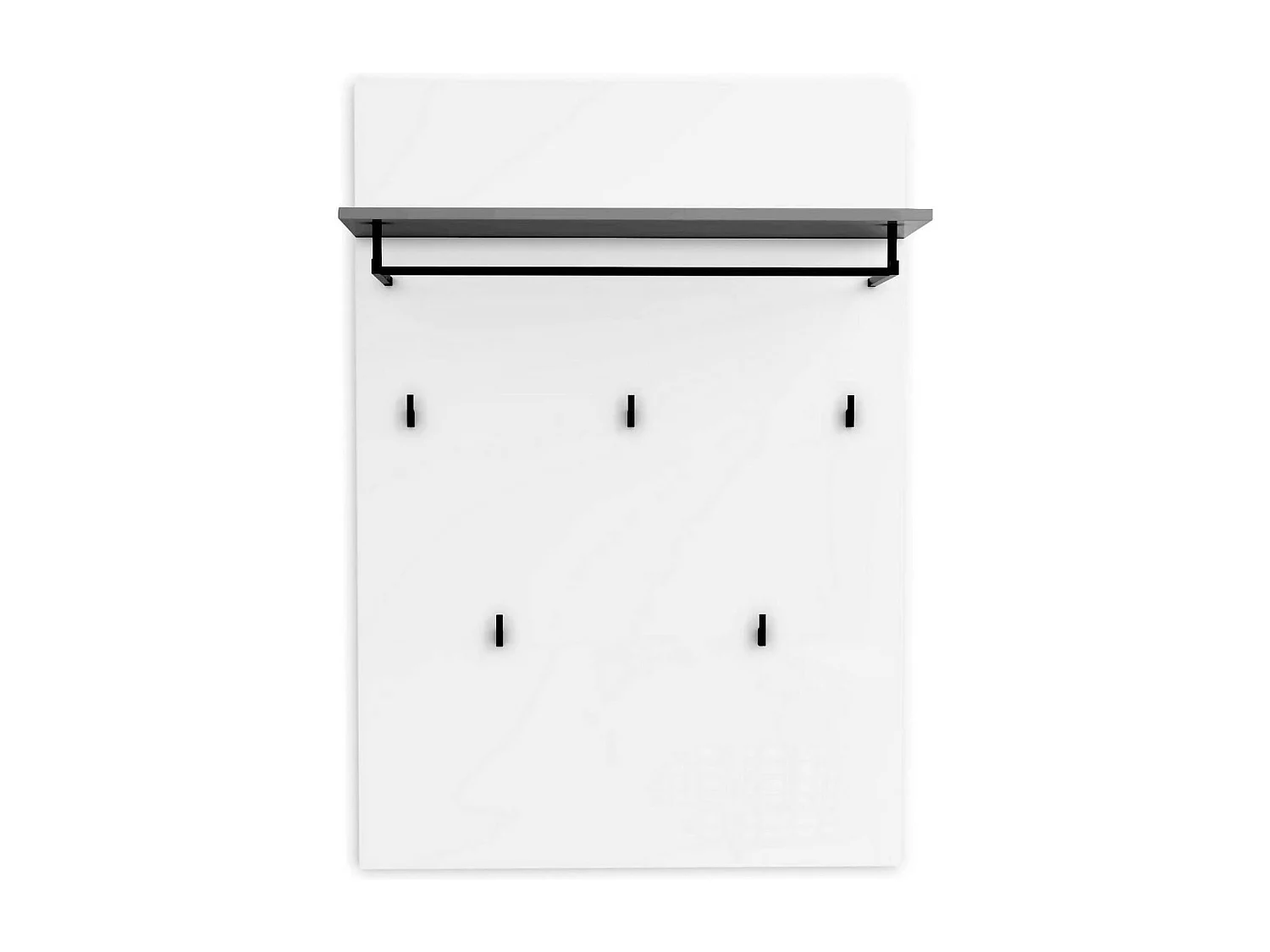 Portemanteau Dballotour, Portemanteau, Surmatelas, Cintre mural, Made in Italy, 80x25h115 cm, Blanc brillant et anthracite