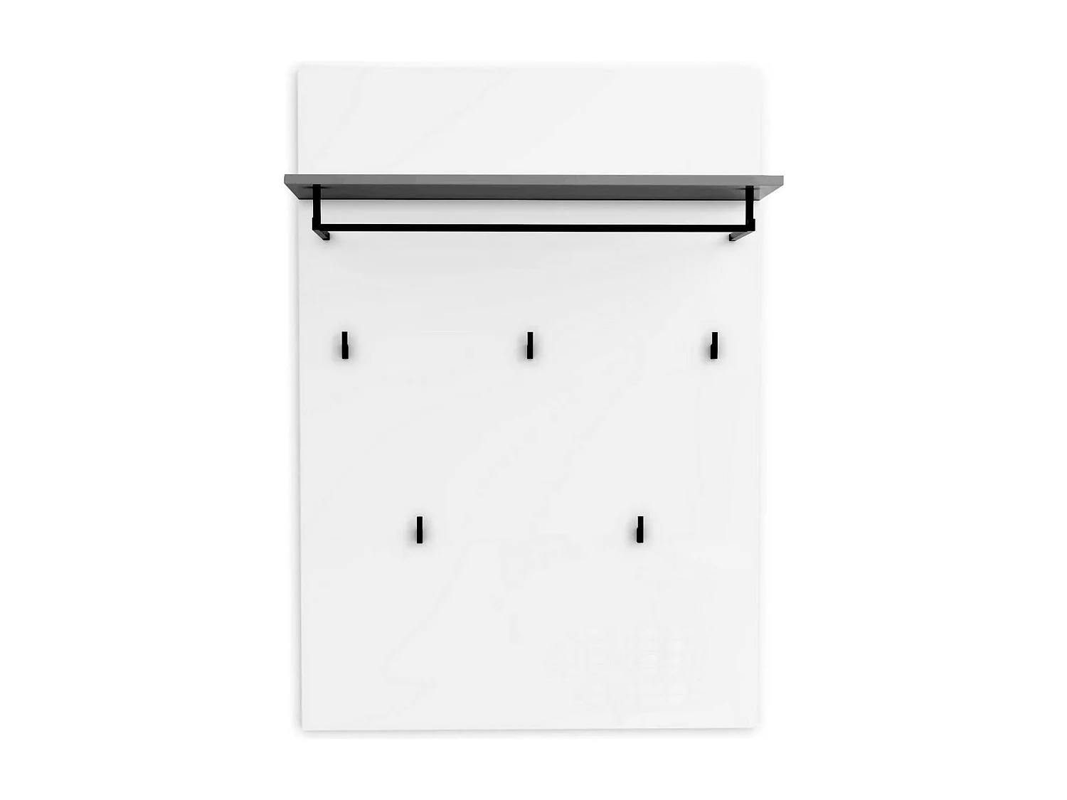 Portemanteau Dballotour, Portemanteau, Surmatelas, Cintre mural, Made in Italy, 80x25h115 cm, Blanc brillant et anthracite