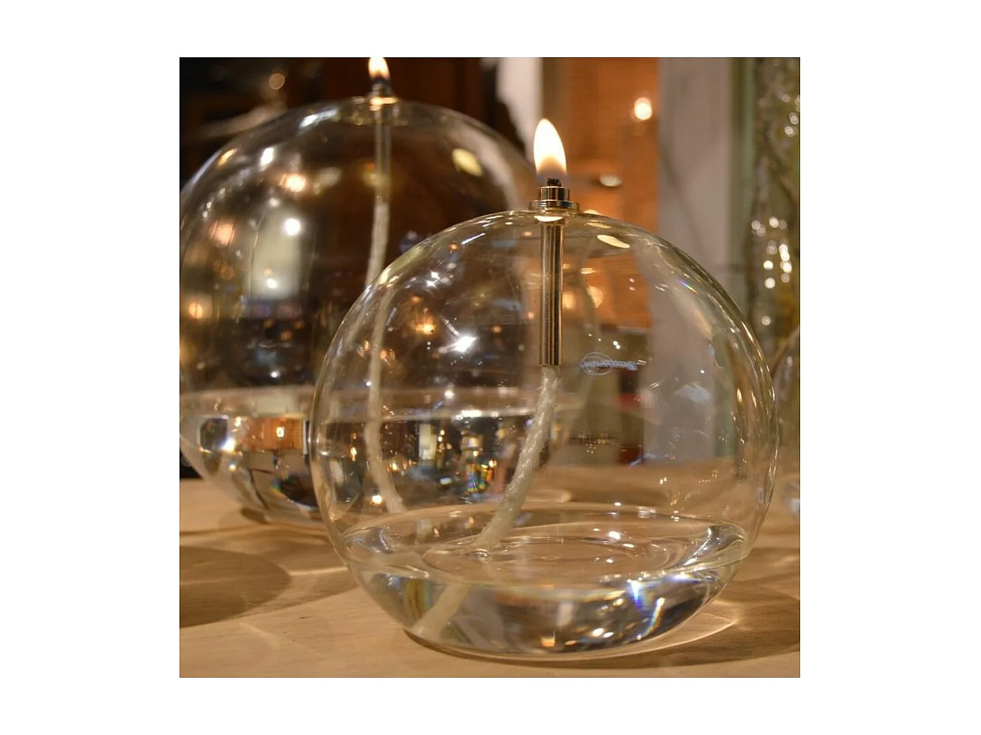 Lampe à huile en verre Sphere 11 x 12 cm