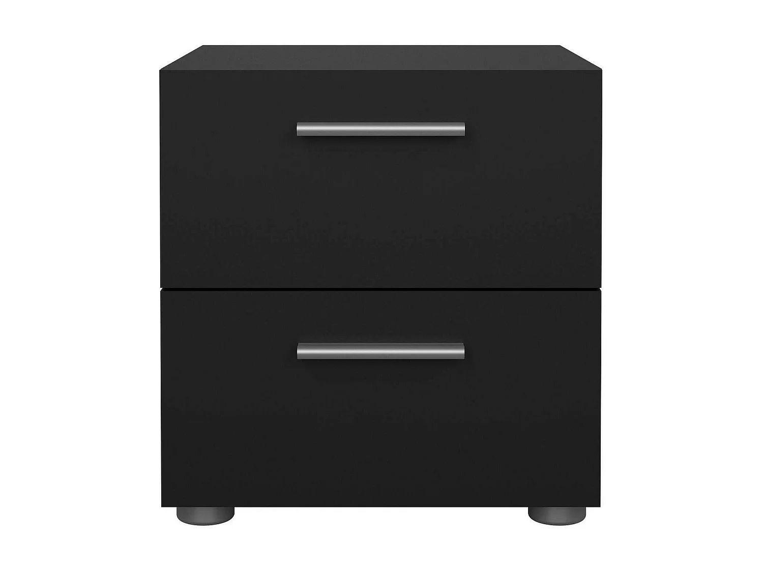 Chevet Drossett, Commode basse, Table de nuit, Étagère de chevet, 40x40 h42 cm, Noir