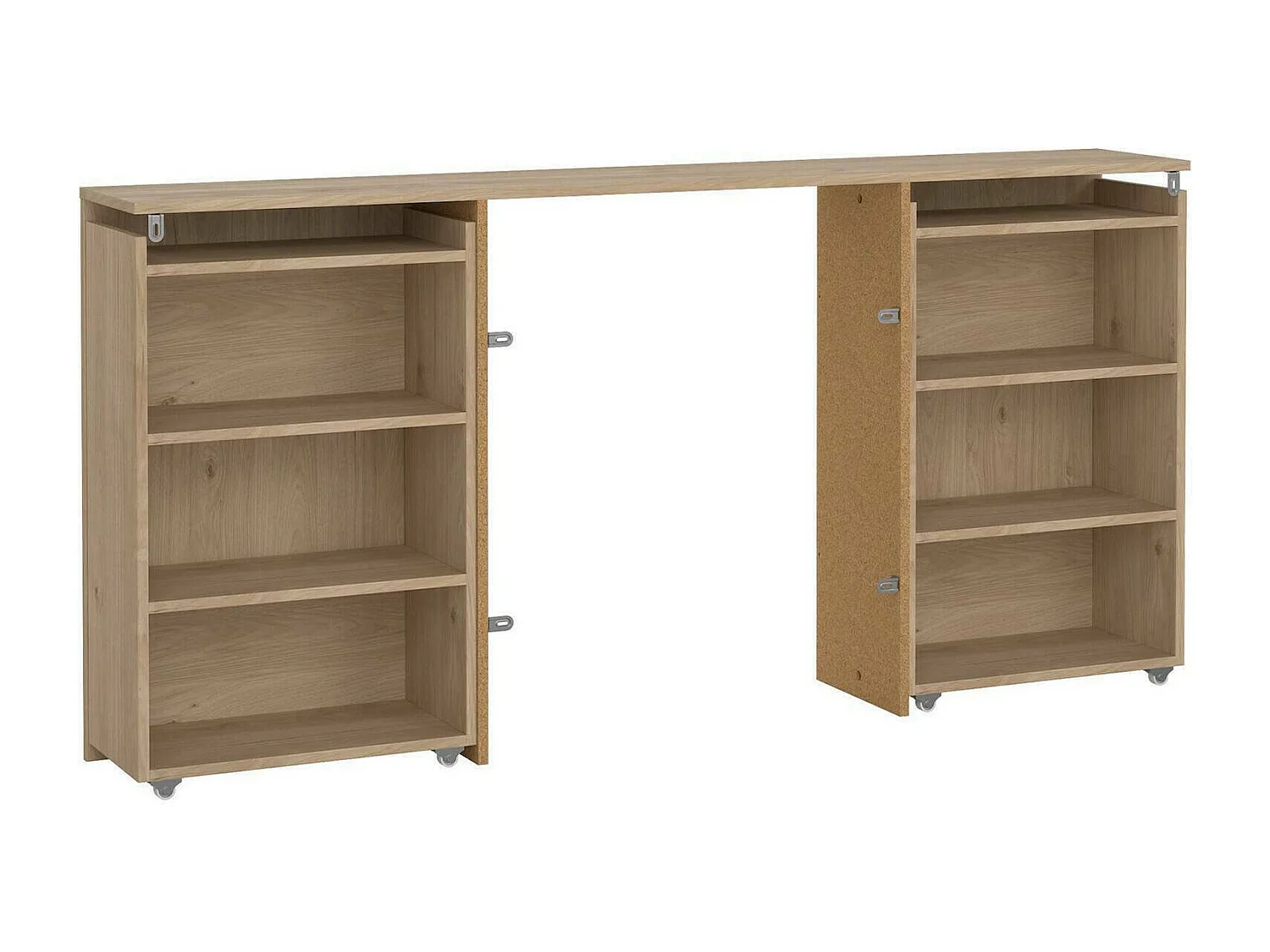 Dmora - Comodino Shary, 165x26 h80 cm, Rovere