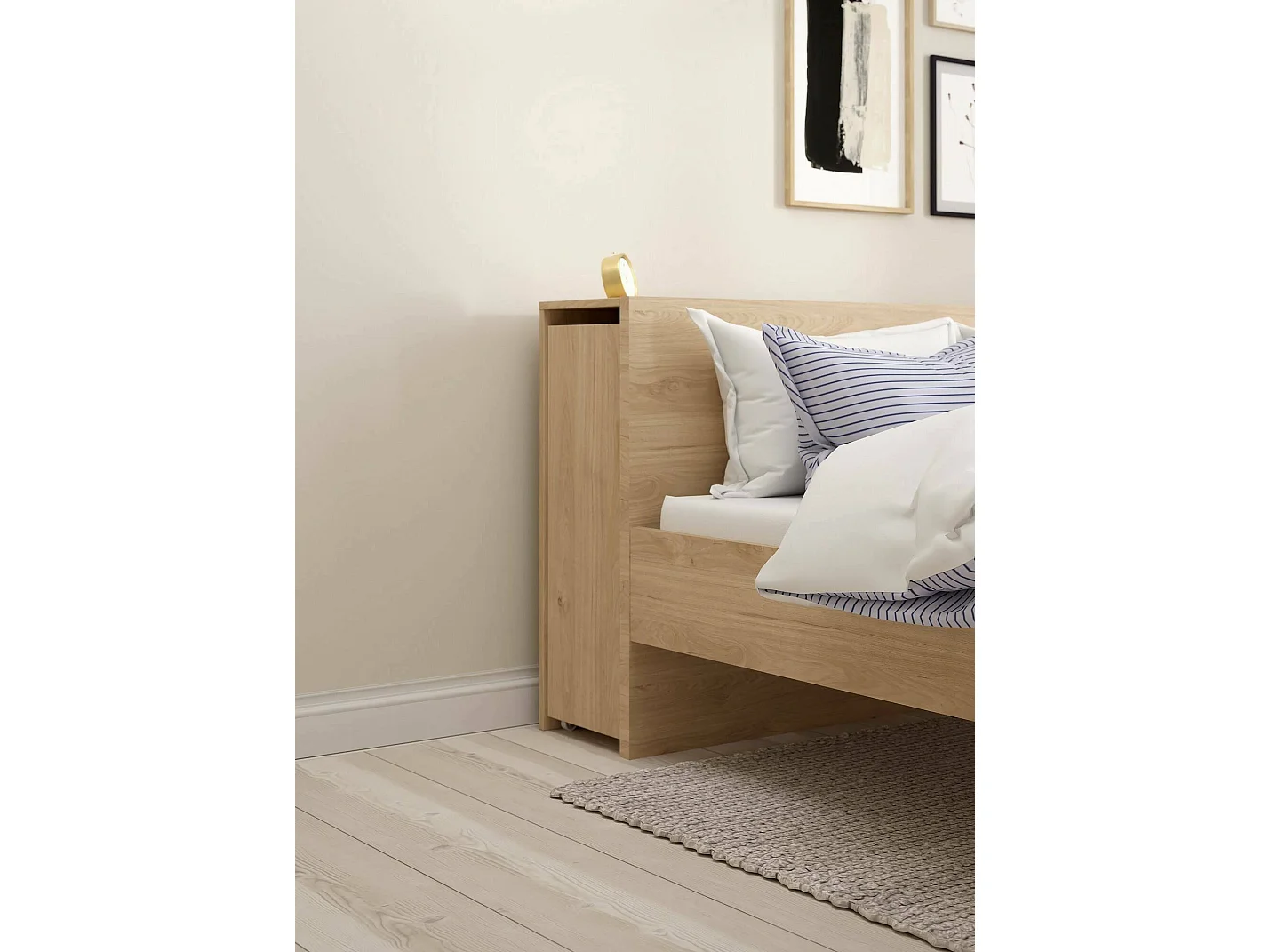 Dmora - Comodino Shary, 165x26 h80 cm, Rovere