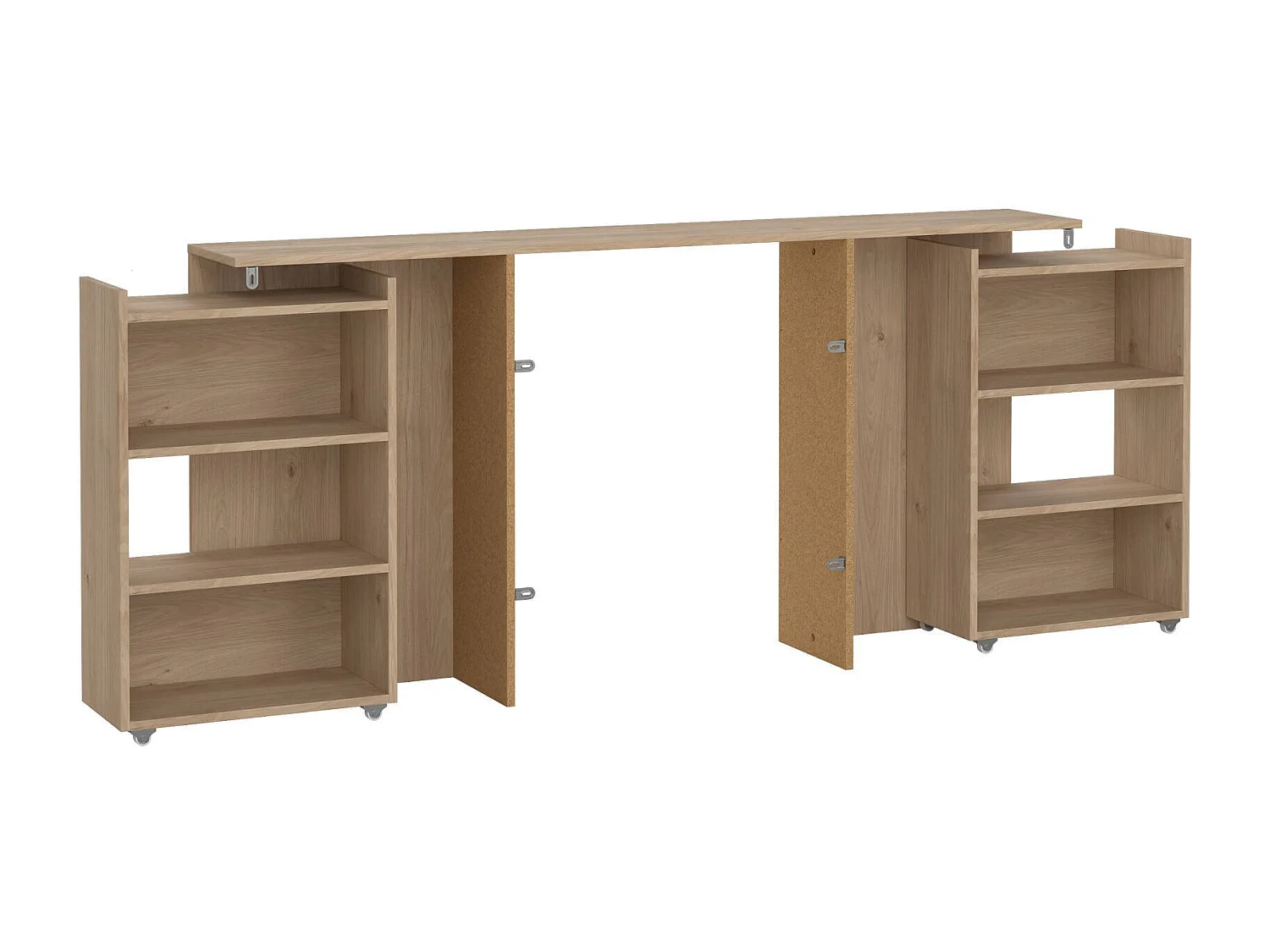 Dmora - Comodino Shary, 165x26 h80 cm, Rovere