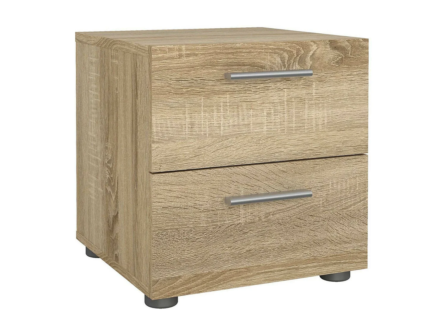 Chevet Drossett, Commode basse, Table de nuit, Étagère de chevet, 40x40 h42 cm, Chêne