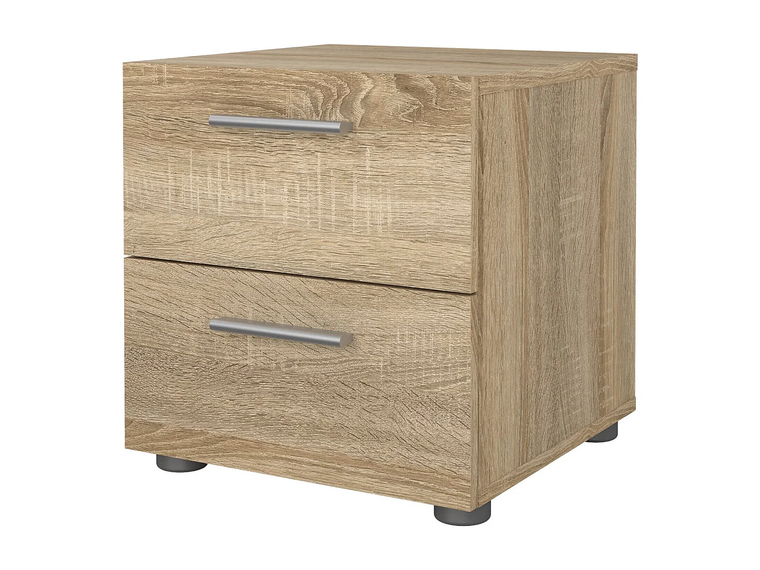 Chevet Drossett, Commode basse, Table de nuit, Étagère de chevet, 40x40 h42 cm, Chêne