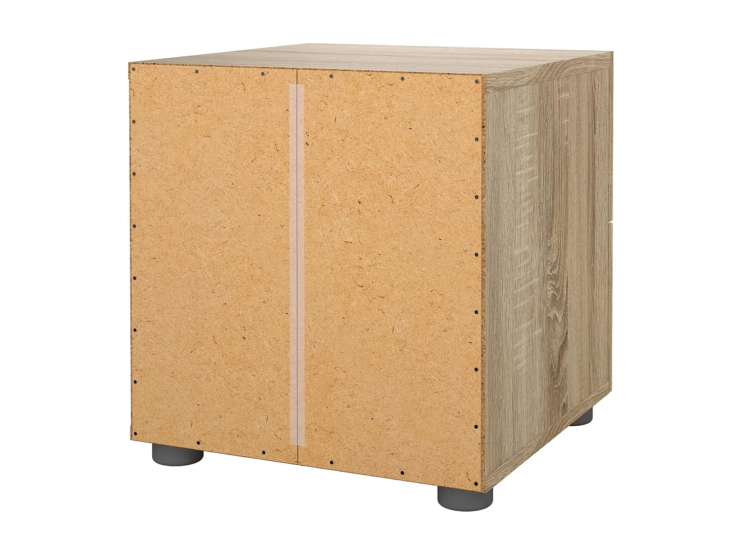 Nachttisch Drossett, Niedrige Kommode, Tisch, Multifunktionaler Nachttisch, 40x40 h42 cm, Eiche