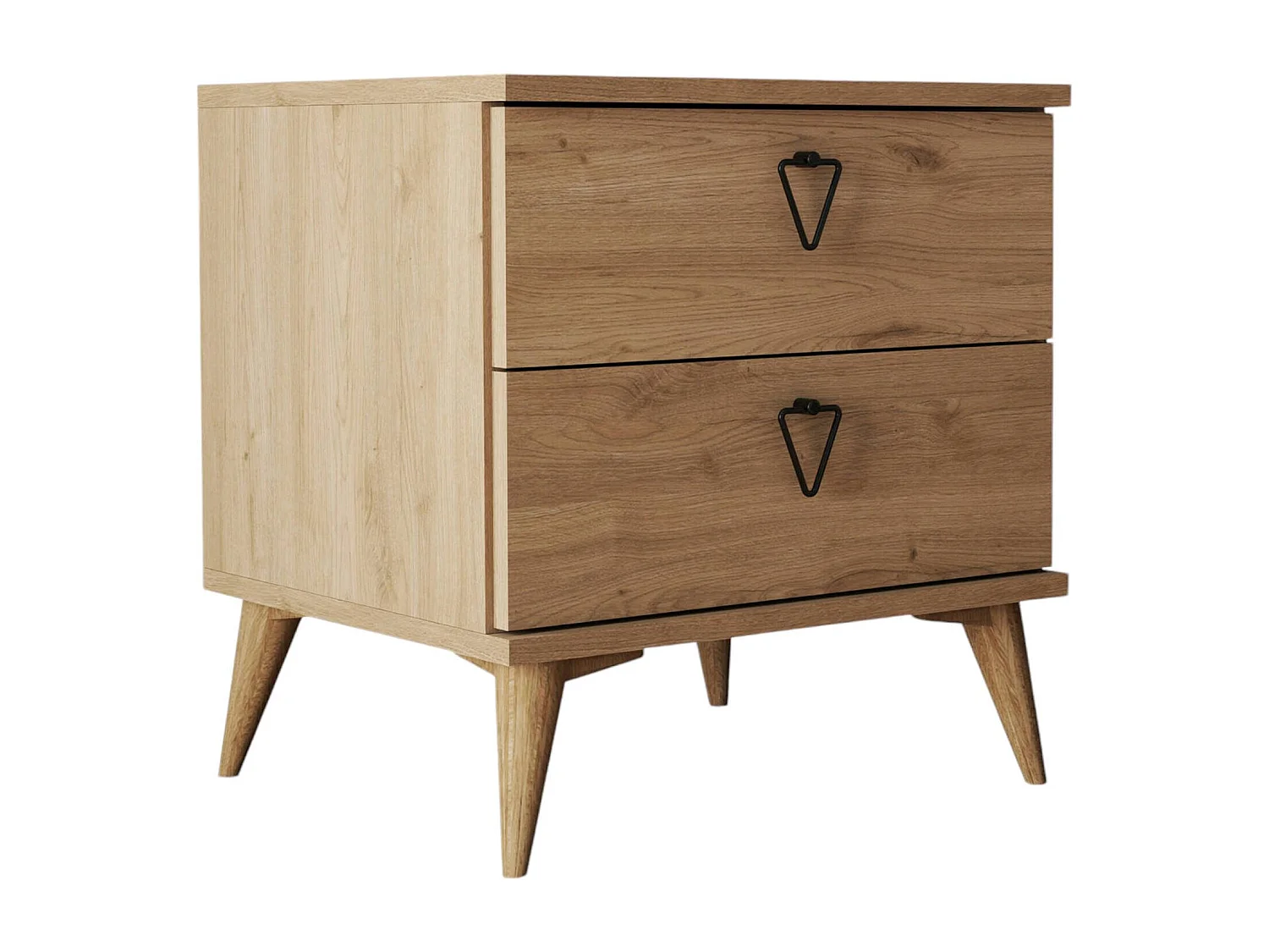 Mesa de cabeceira Dpraszeli, Cómoda baixa, Mesa de cabeceira, Prateleira de cama, 52x45 h55 cm, Carvalho