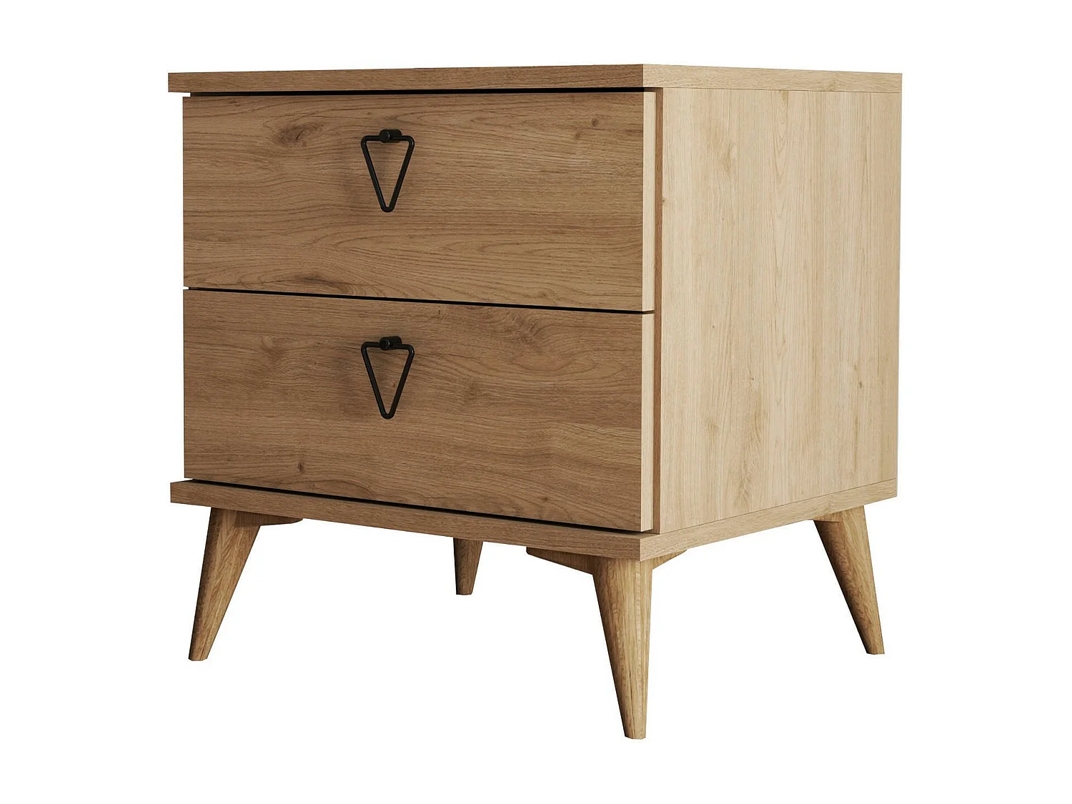 Mesa de cabeceira Dpraszeli, Cómoda baixa, Mesa de cabeceira, Prateleira de cama, 52x45 h55 cm, Carvalho