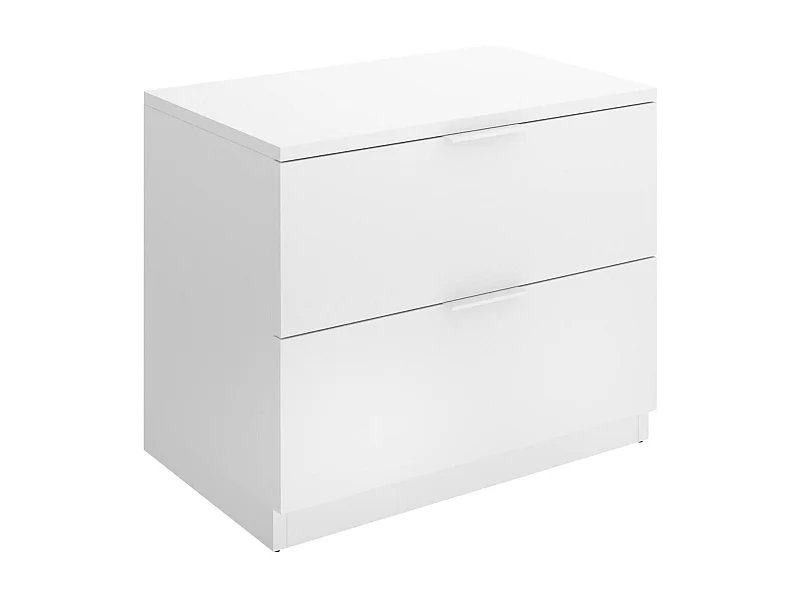 Nachttisch Daber, Niedrige Kommode, Tisch, Multifunktionaler Nachttisch, 50x34 h46 cm, Weiß