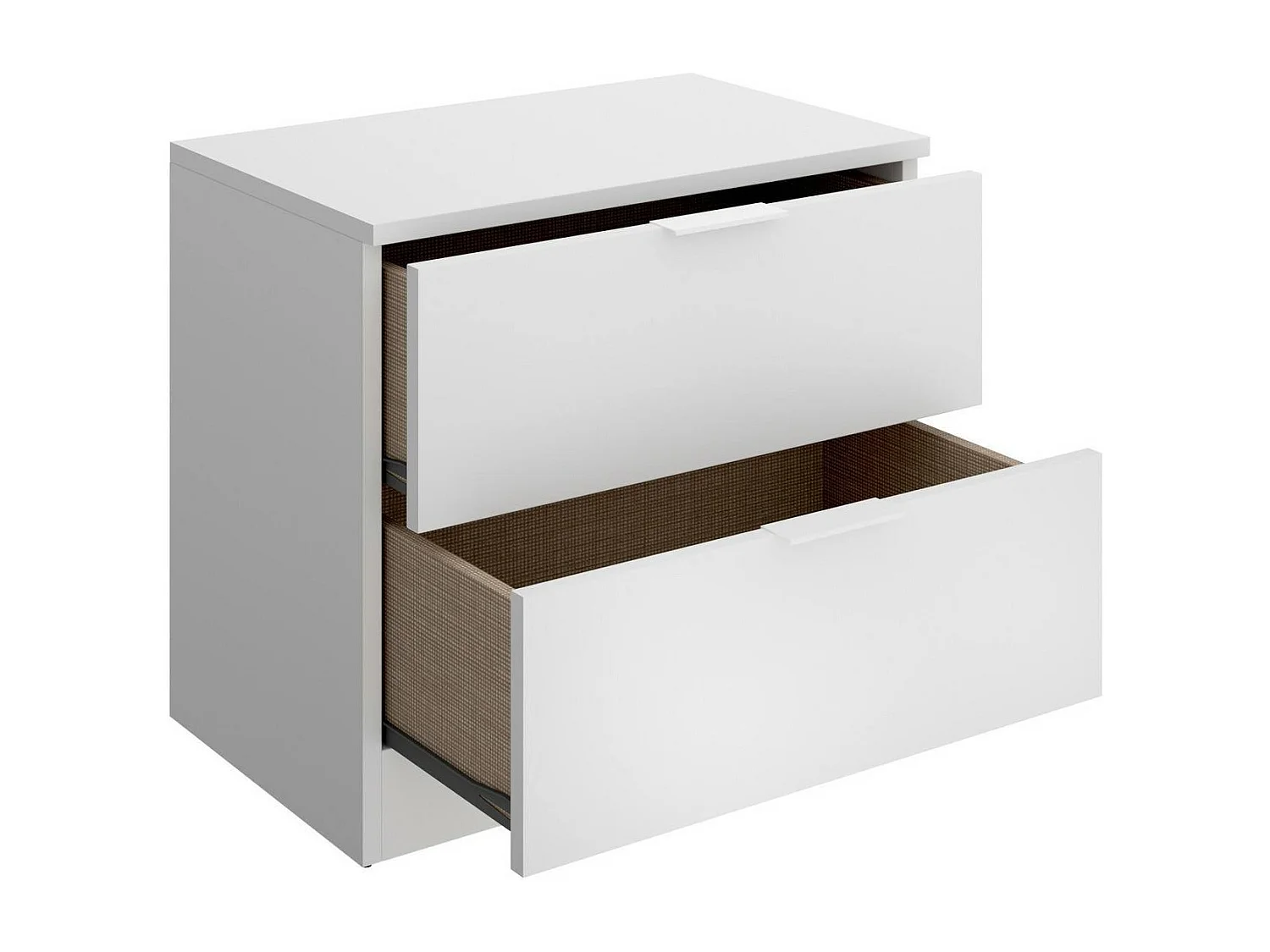 Chevet Daber, Commode basse, Table de nuit, Étagère de chevet, 50x34 h46 cm, Blanc