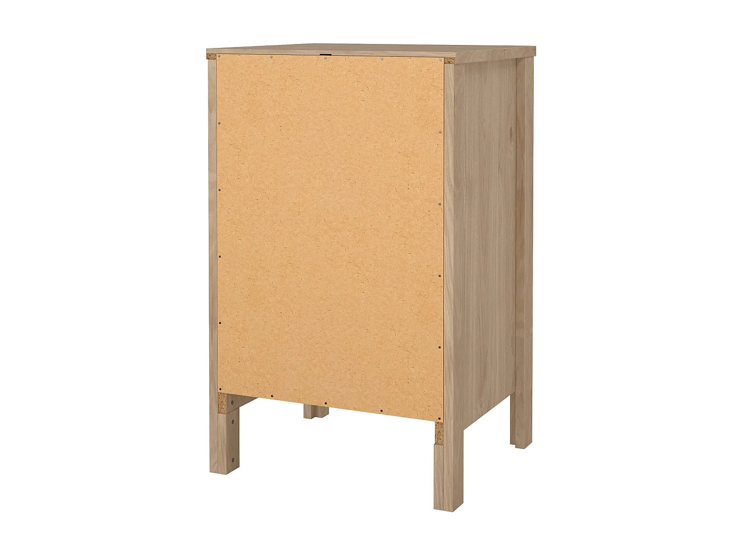 Chevet Dsain, Commode basse, Table de nuit, Étagère de chevet, 44x38 h70 cm, Chêne clair