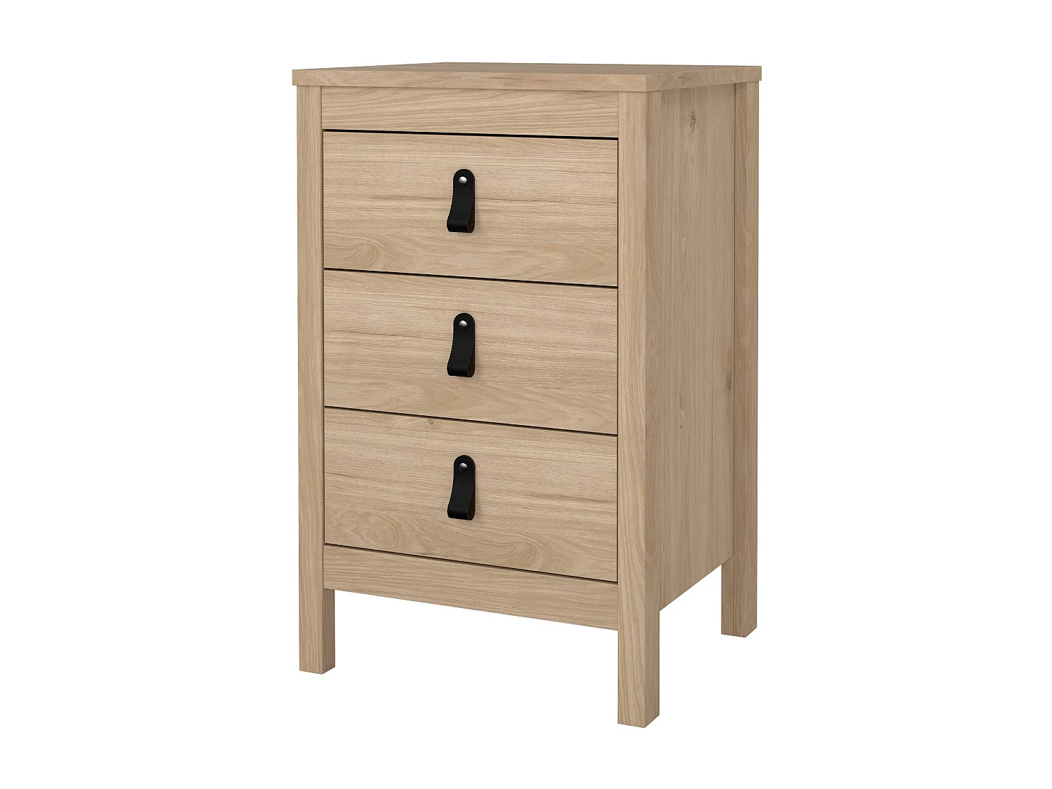 Comodino Lombardia, 3 Cassetti, 38.4x43.8x70.1h cm Marrone Rovere