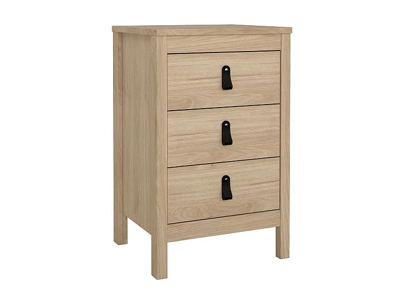 Mesa de noche Dsain, Cómoda baja, Mesilla de noche, Estante de la cama, 44x38 h70 cm, Roble