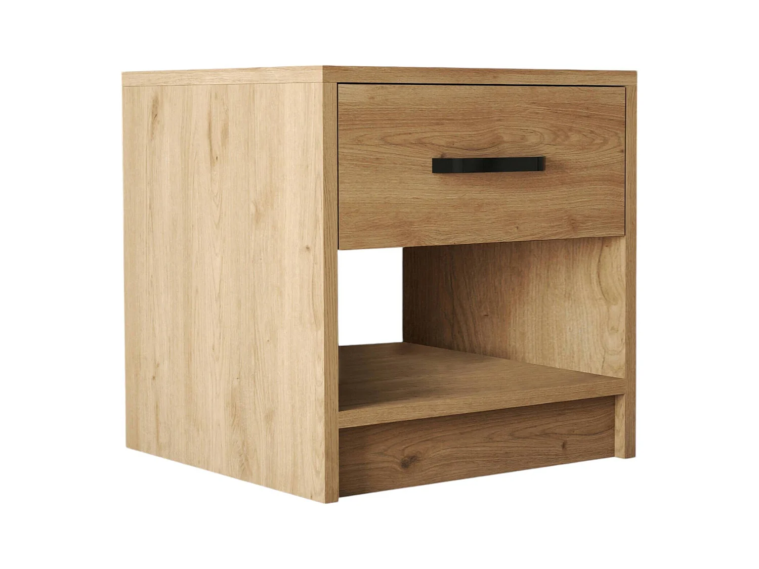 Chevet Dlattelat, Commode basse, Table de nuit, Étagère de chevet, 52x45 h47 cm, Chêne