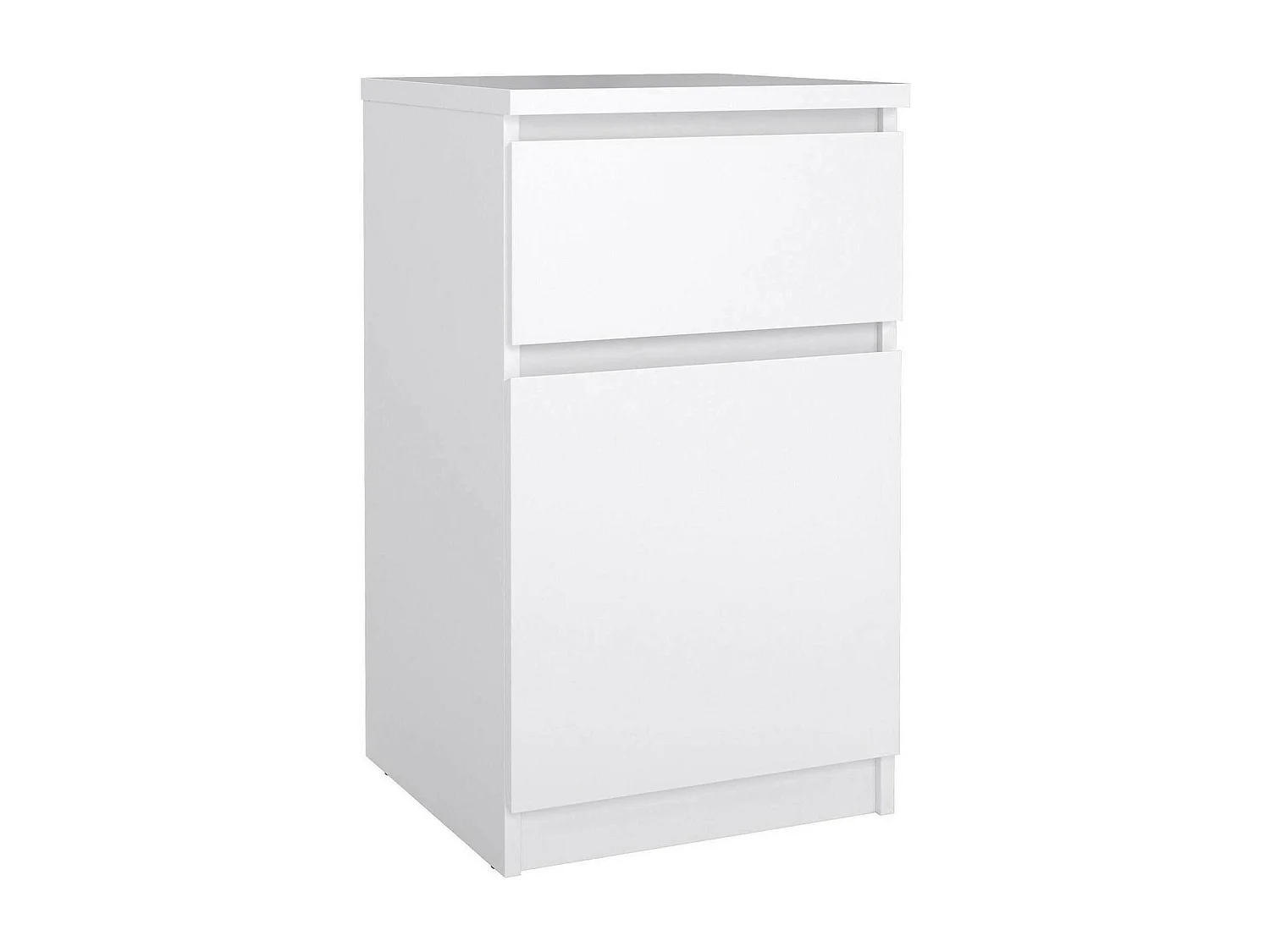 Chevet Francoise, Commode basse, Table de nuit, Étagère de chevet, 40x40 h70 cm, Blanc