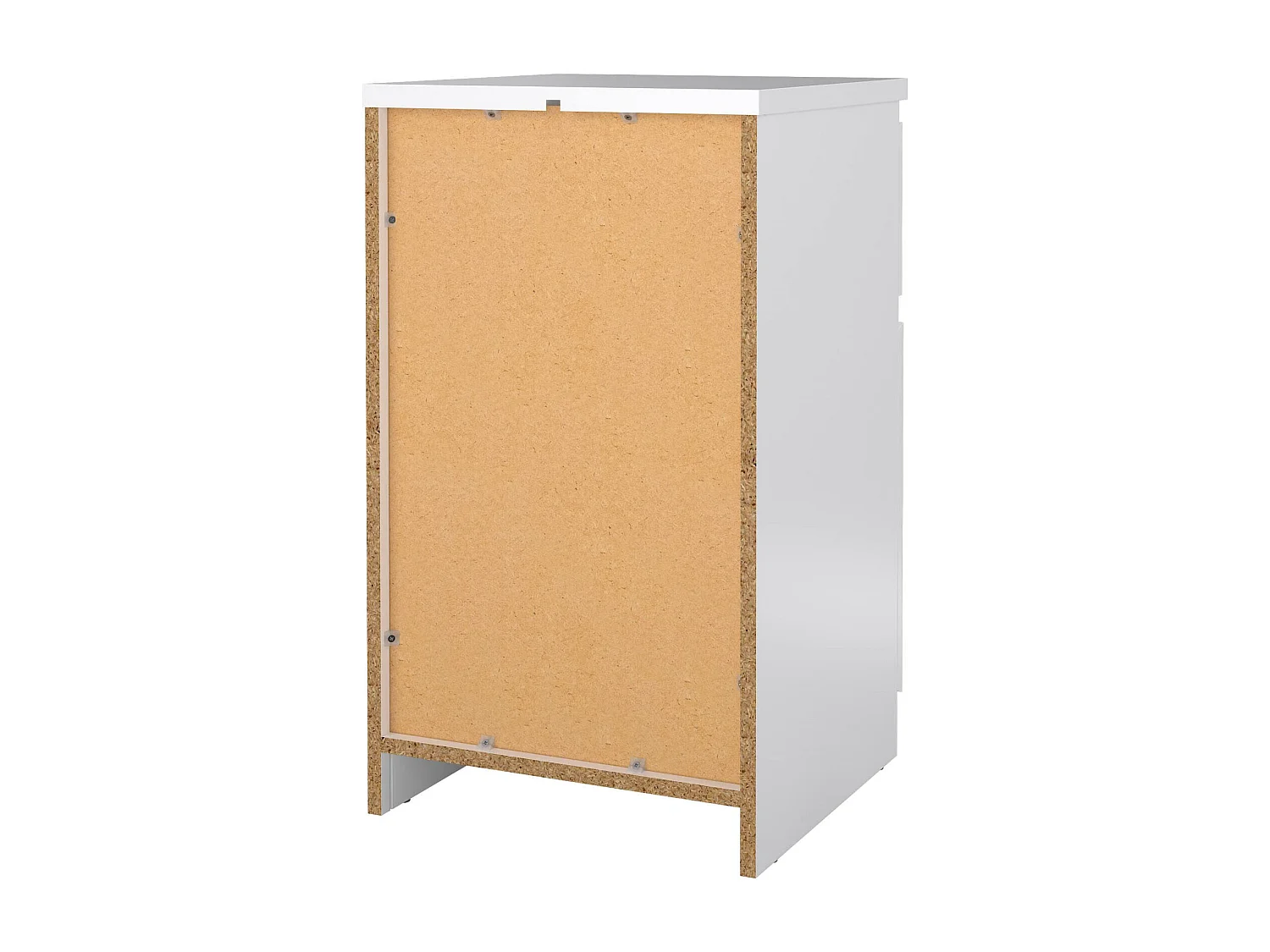 Chevet Francoise, Commode basse, Table de nuit, Étagère de chevet, 40x40 h70 cm, Blanc