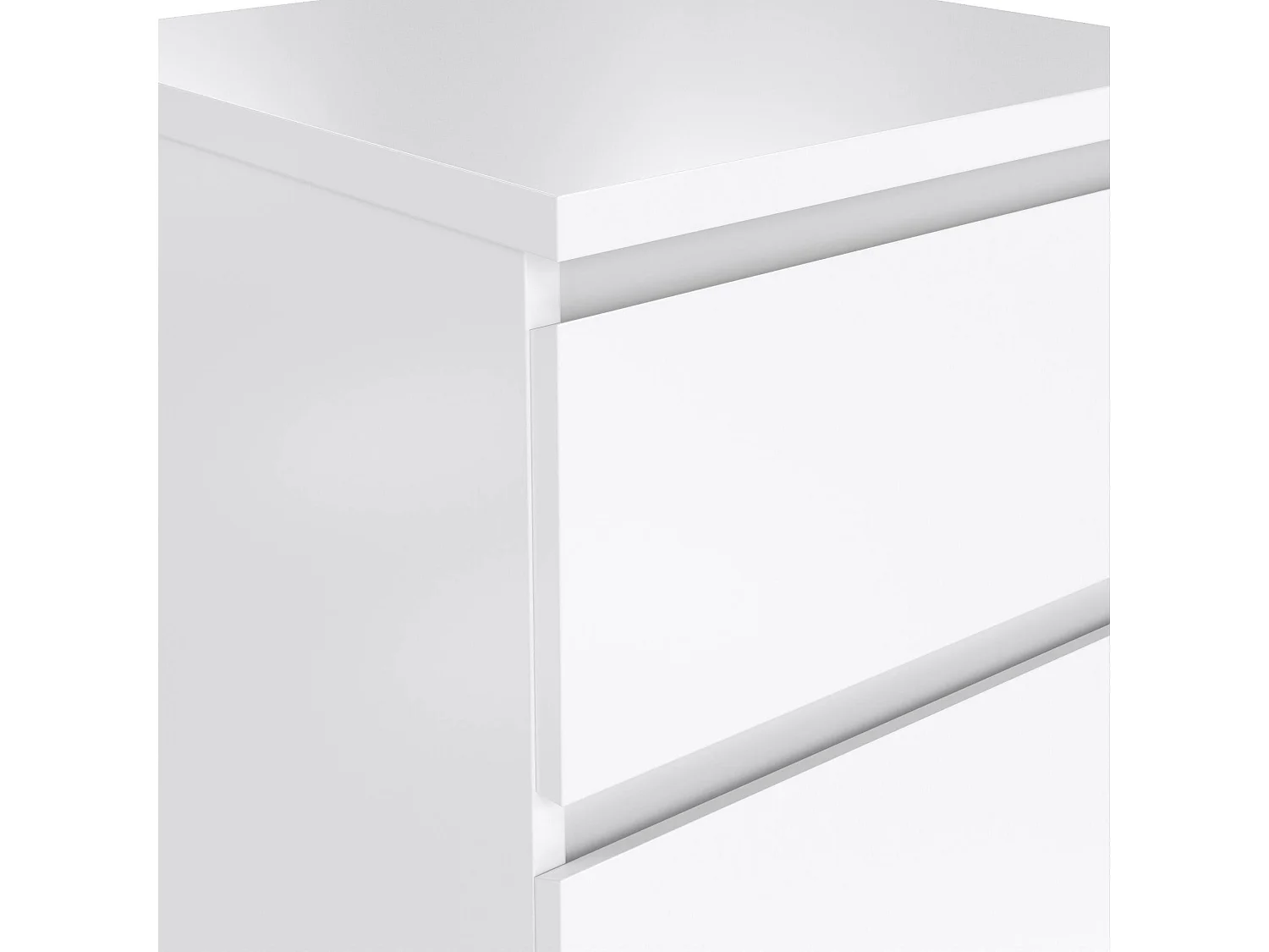 Dmora - Comodino Delfini, 40x40 h70 cm, Bianco lucido