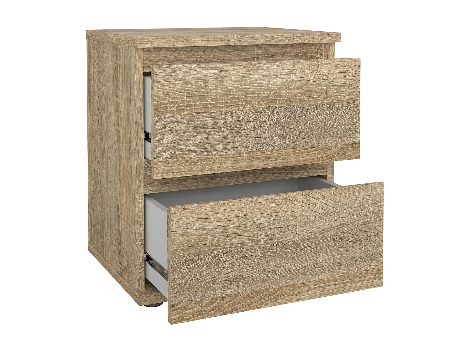 Chevet Drugan, Commode basse, Table de nuit, Étagère de chevet, 40x34 h48 cm, Chêne