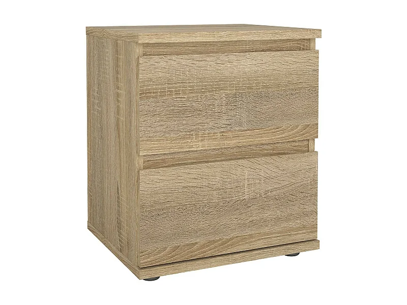 Chevet Drugan, Commode basse, Table de nuit, Étagère de chevet, 40x34 h48 cm, Chêne