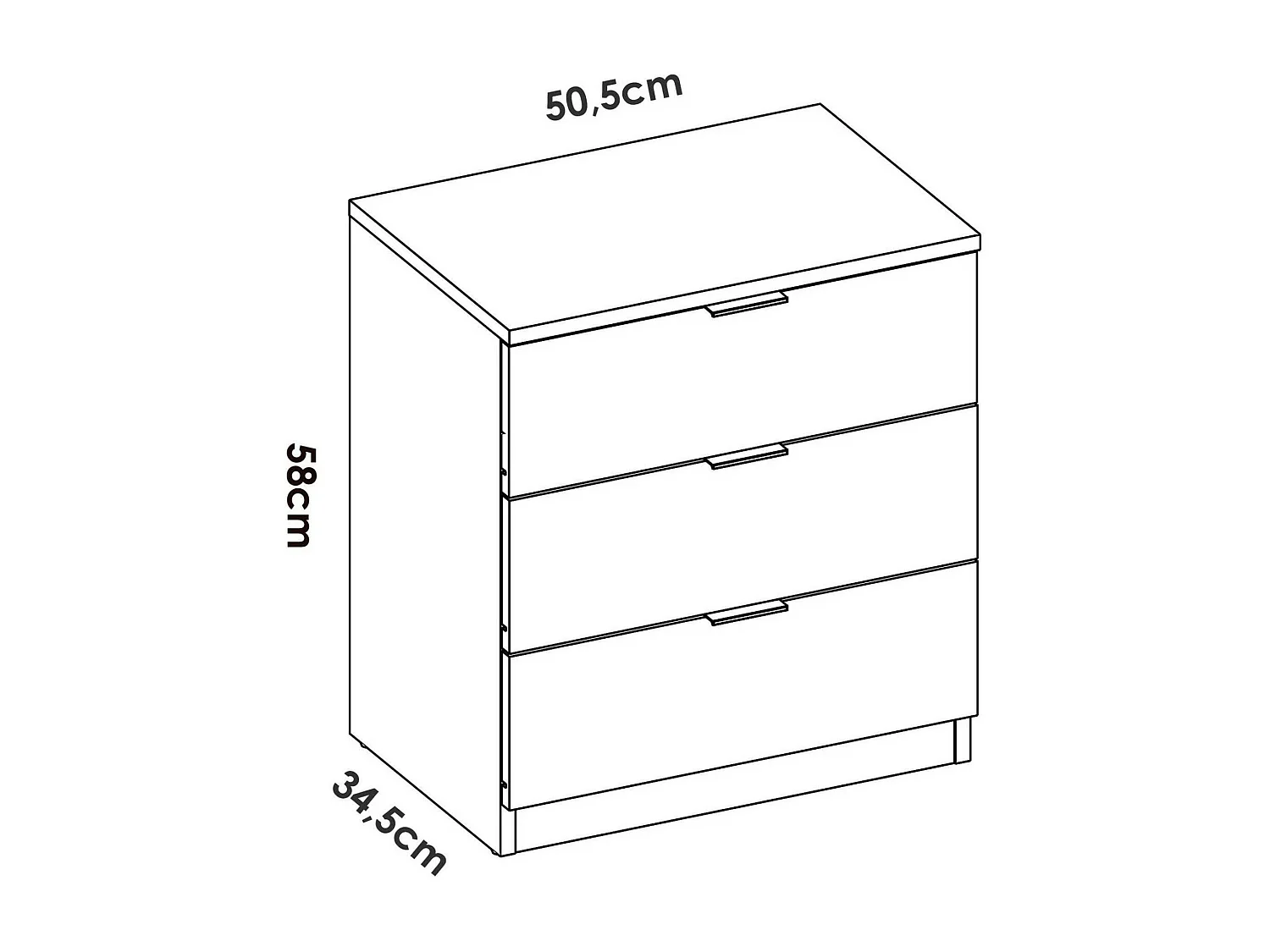 Mesa de cabeceiraDmcilro, Cómoda baixa, Mesa de cabeceira, Prateleira de cama, 50x34 h58 cm, Branco