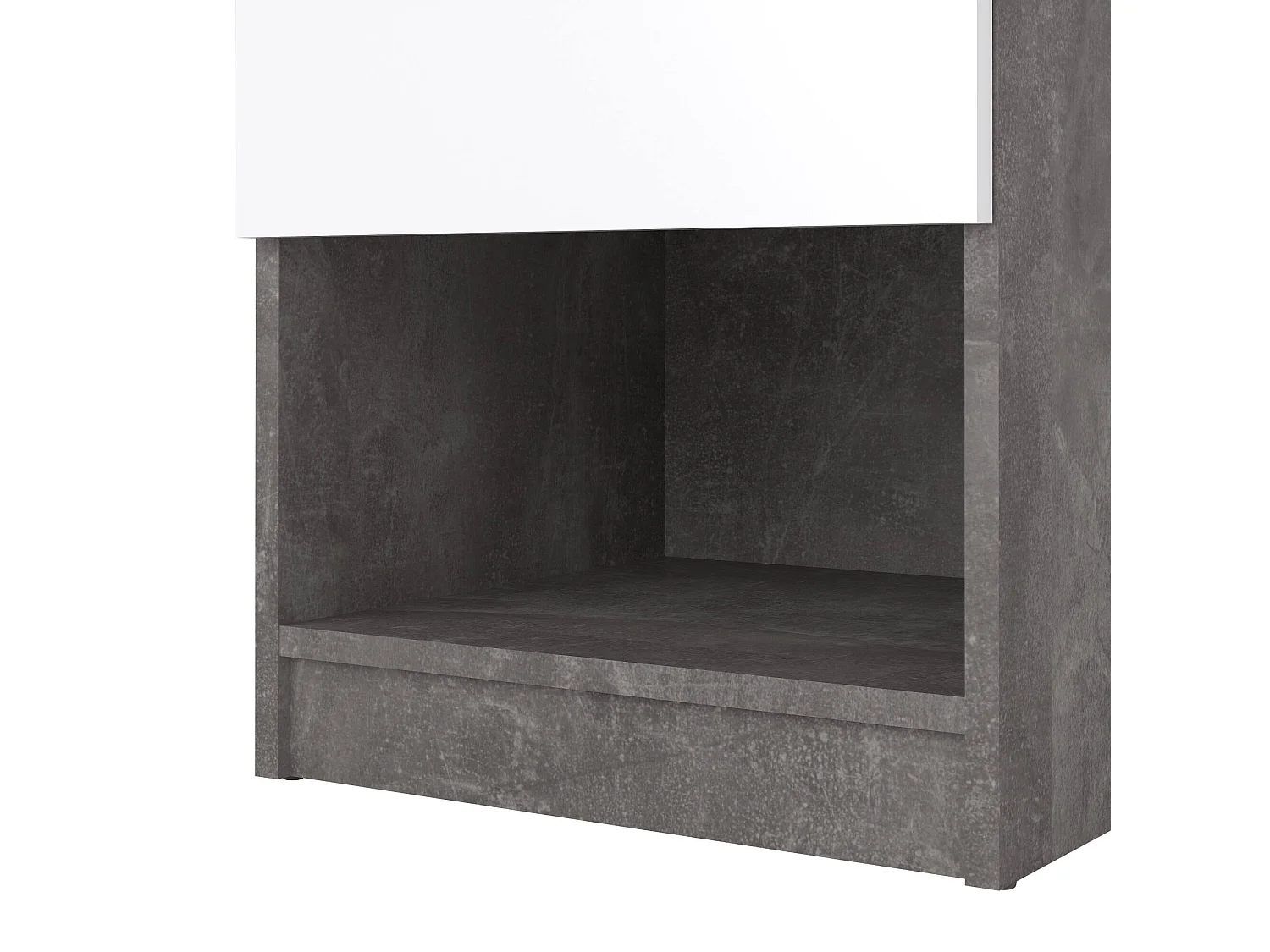 Comodino Scolastica, un Ripiano, 40x40.4x49.5h cm Grigio Cemento