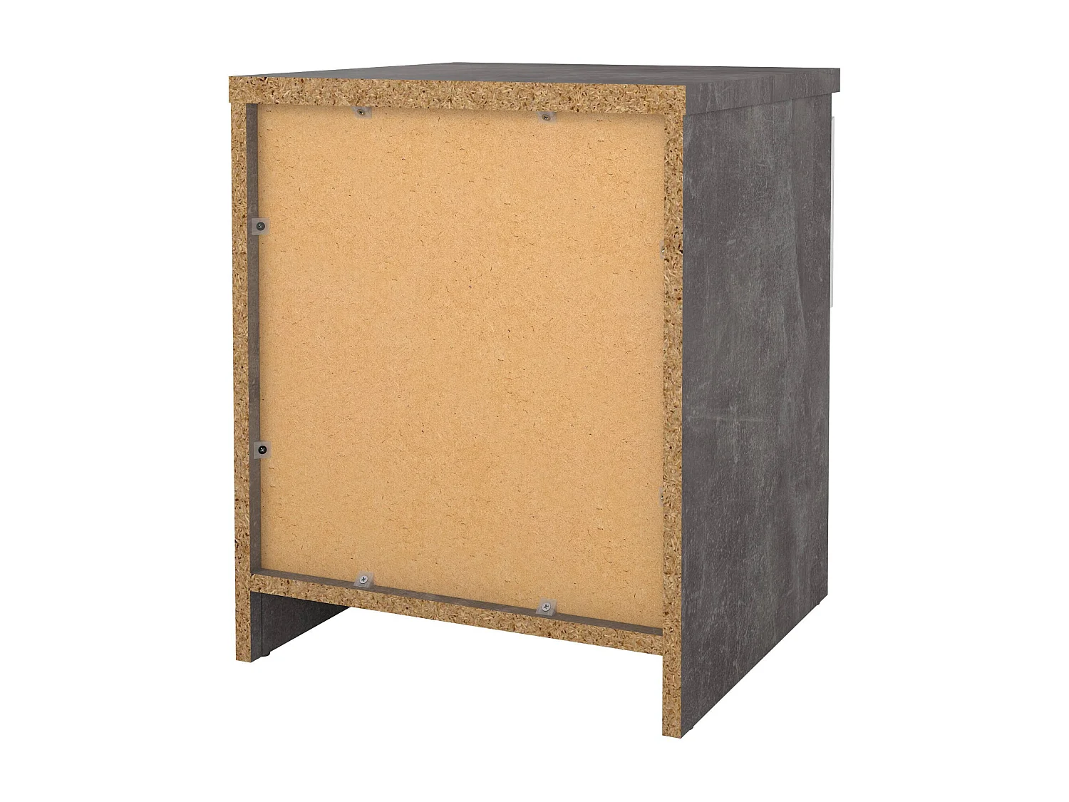 Comodino Scolastica, un Ripiano, 40x40.4x49.5h cm Grigio Cemento