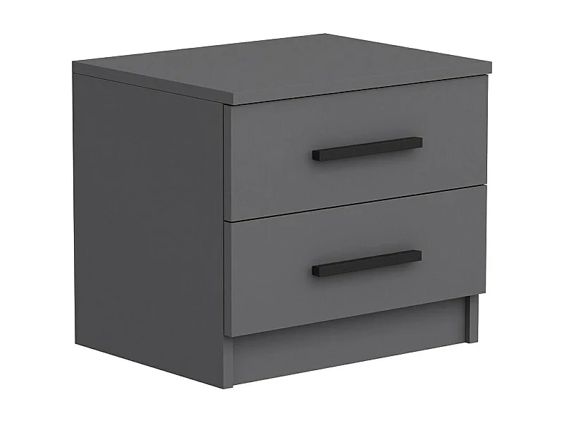 Chevet Dbauman, Commode basse, Table de nuit, Étagère de chevet, 50x47 h40 cm, Anthracite