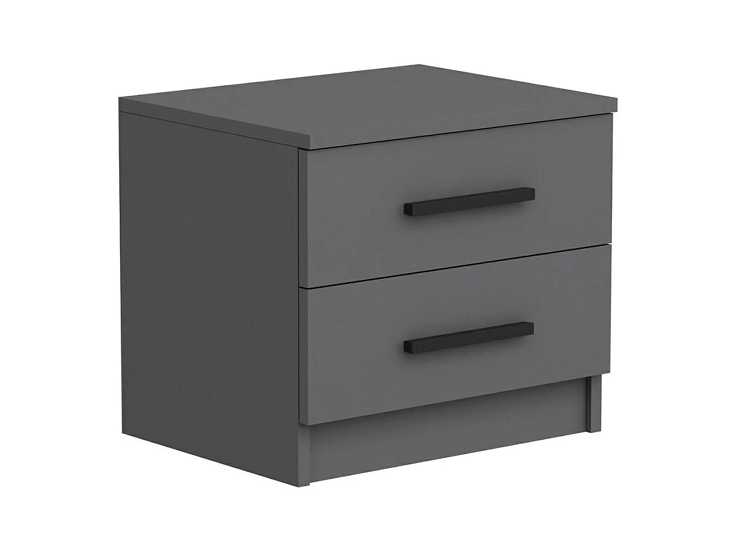 Chevet Dbauman, Commode basse, Table de nuit, Étagère de chevet, 50x47 h40 cm, Anthracite