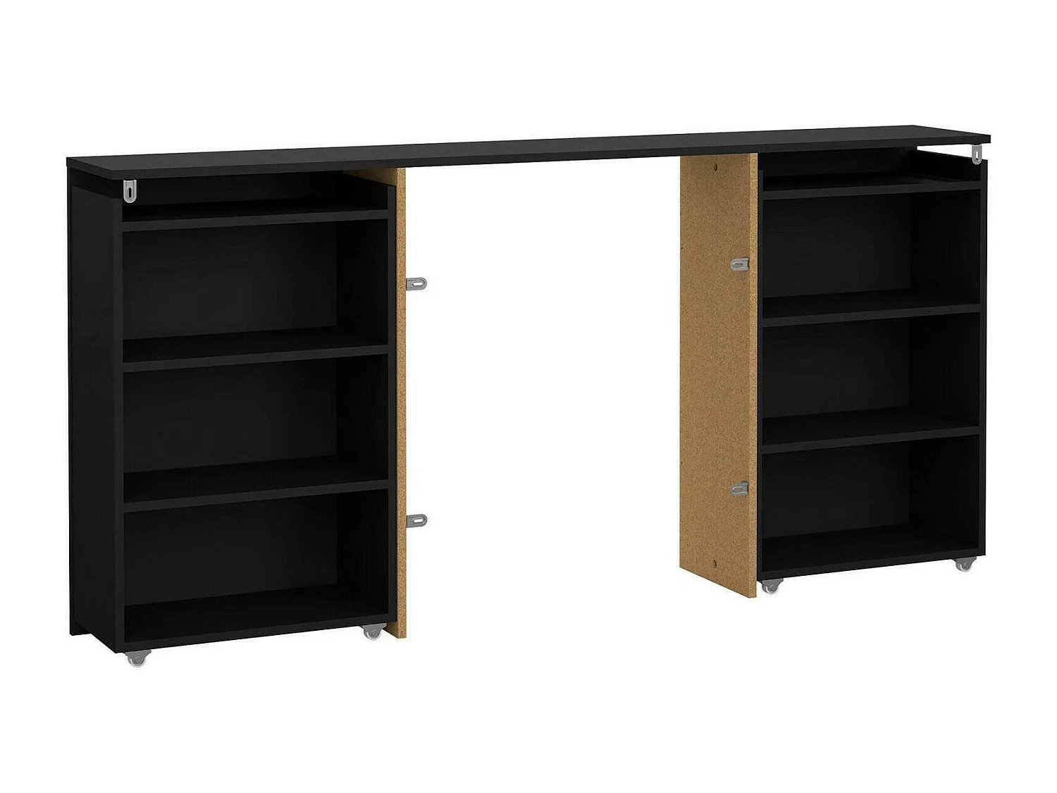 Drubb nachtkastje, Lage ladekast, Nachtkastje, Bedplank, 165x26 h80 cm, Zwart