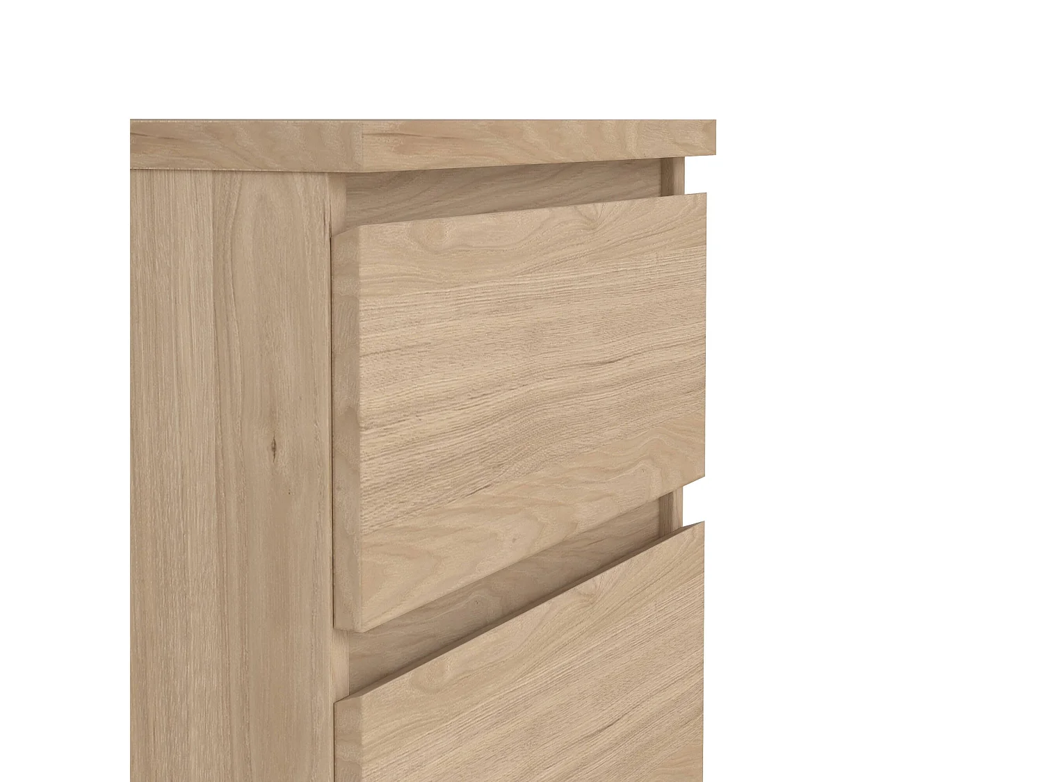 Nachttisch Drueg, Niedrige Kommode, Tisch, Multifunktionaler Nachttisch, 50x40 h50 cm, helle Eiche