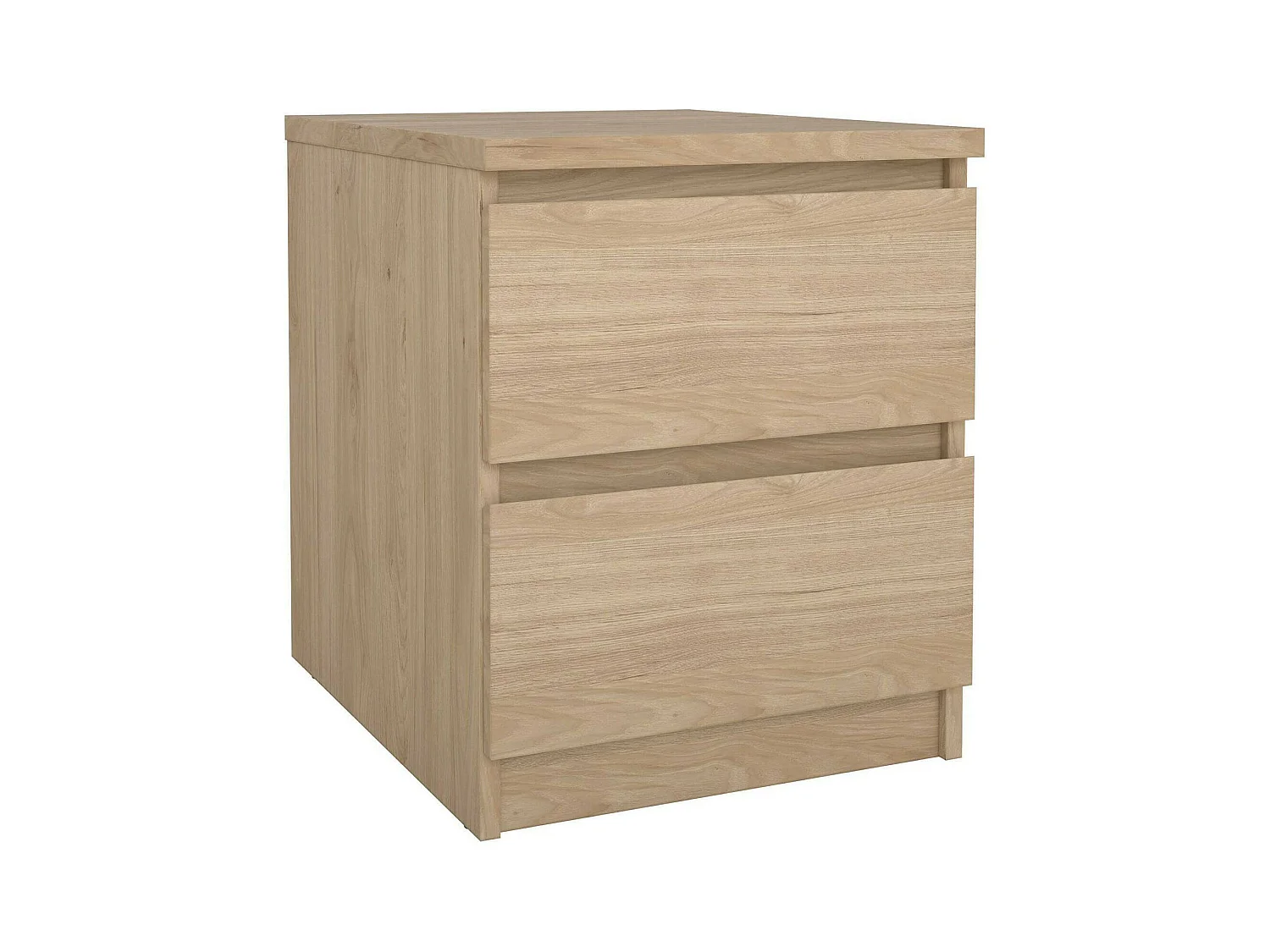 Chevet Drueg, Commode basse, Table de nuit, Étagère de chevet, 50x40 h50 cm, Chêne clair