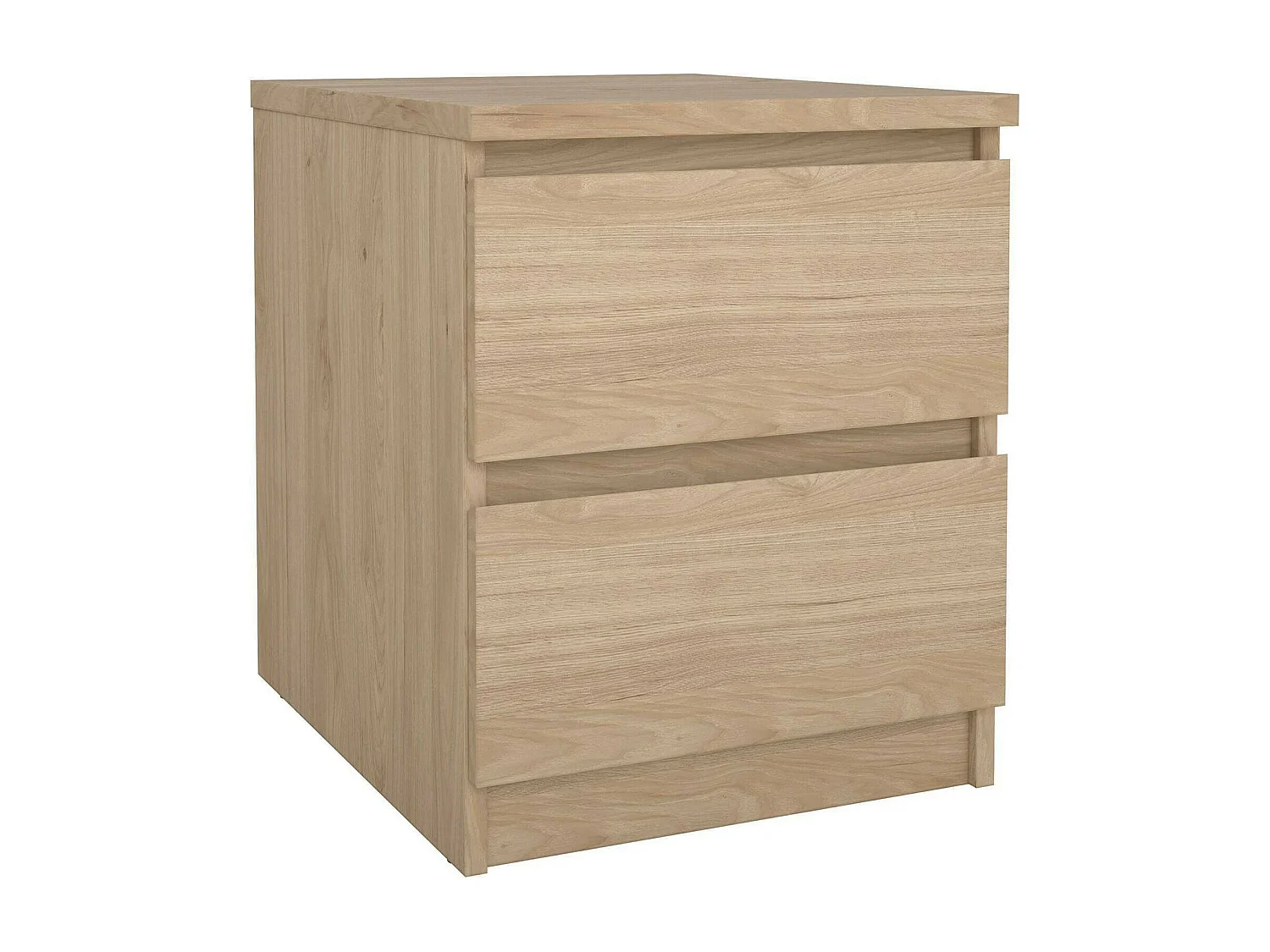 Chevet Drueg, Commode basse, Table de nuit, Étagère de chevet, 50x40 h50 cm, Chêne clair