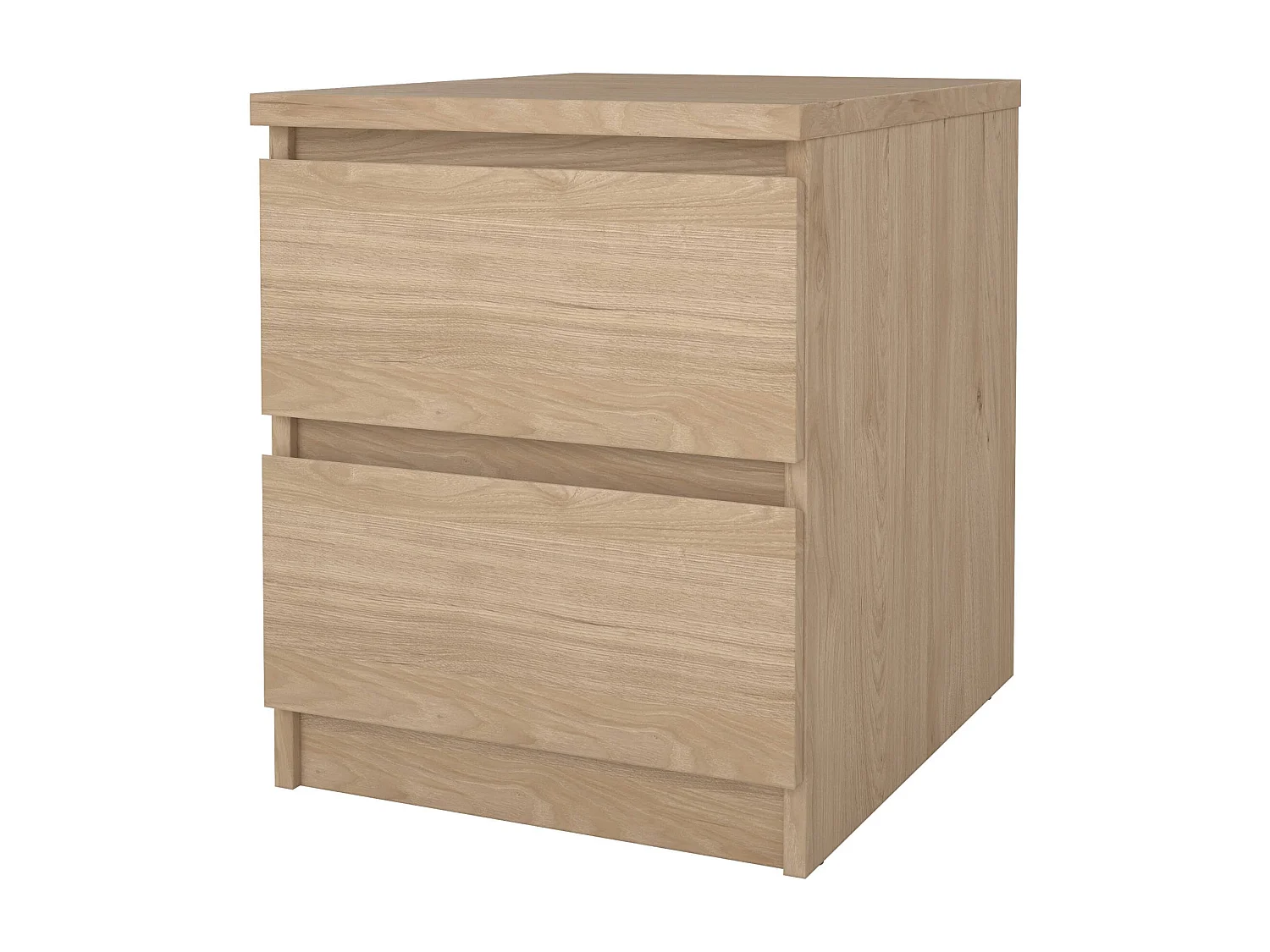 Mesa de noche Drueg, Cómoda baja, Mesilla de noche, Estante de la cama, 50x40 h50 cm, Roble claro