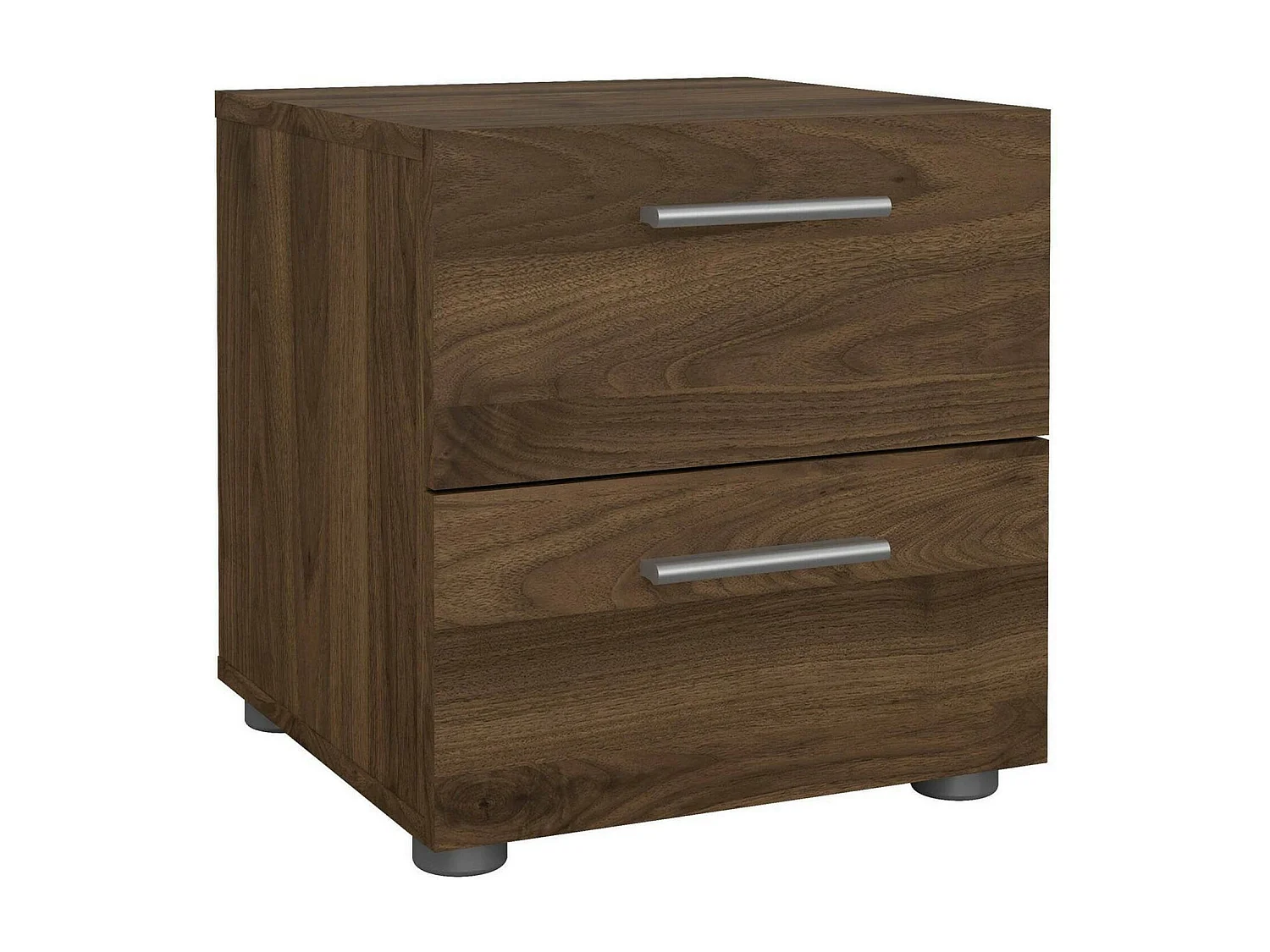 Drossett nachtkastje, Lage ladekast, Nachtkastje, Bedplank, 40x40 h42 cm, Walnoot